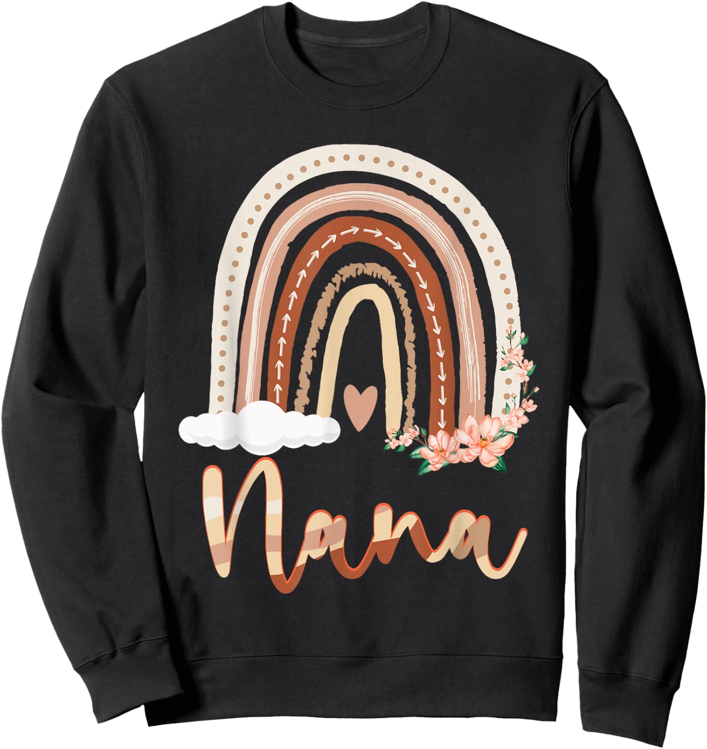 Nana Boho Rainbow Grandma From Grandkids Mother's Day Sweatshirt - Sweatshirt | Black