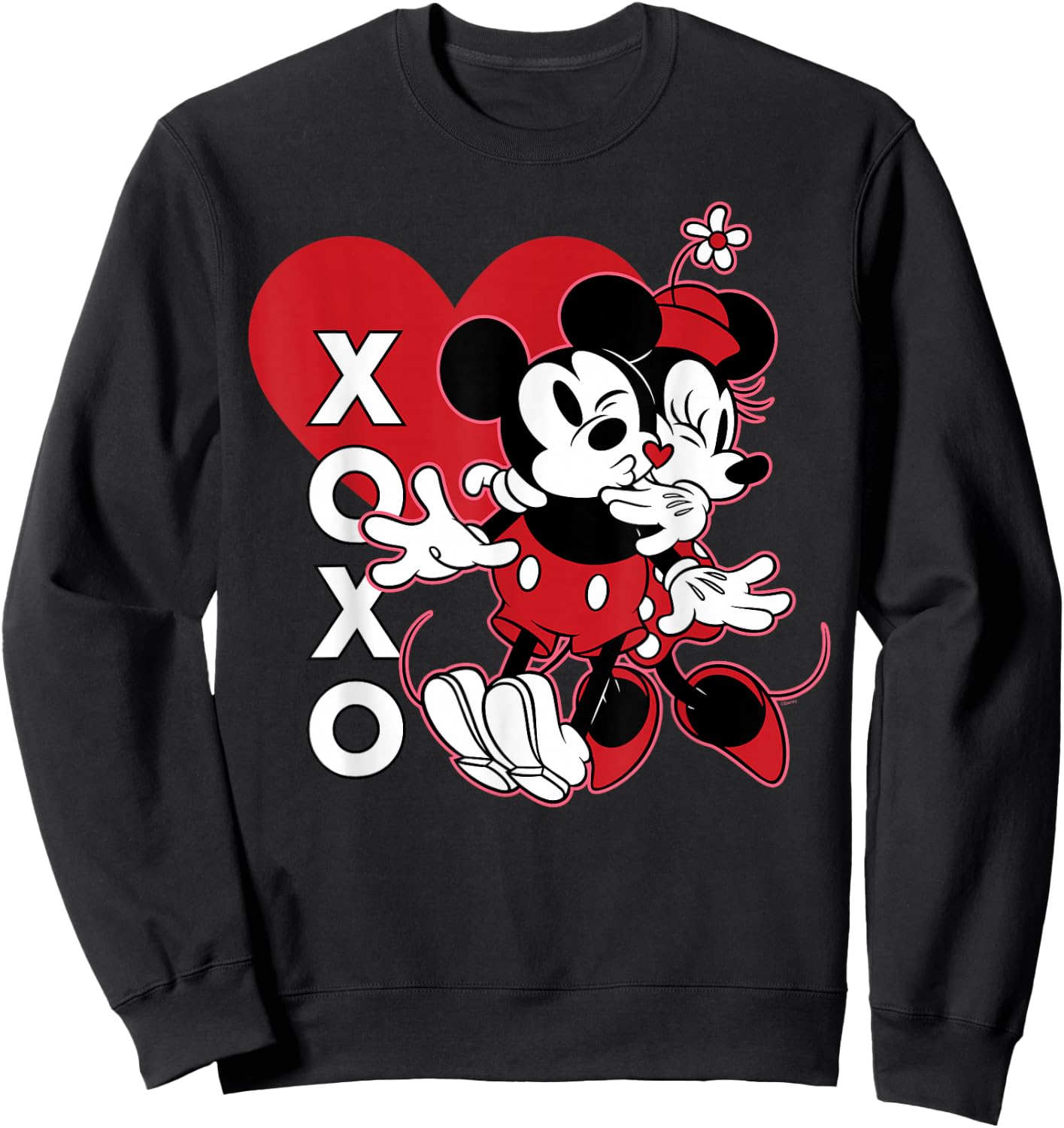 Disney Mickey & Minnie XOXO Valentine’s Day Hugs and Kisses Sweatshirt - Sweatshirt | Black