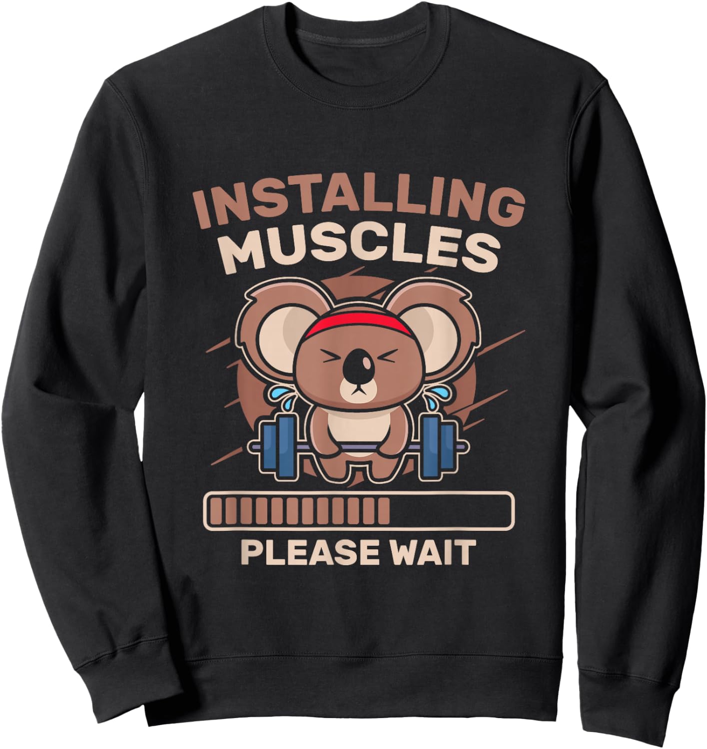 Installing Muscles Funny Gym Workout Sweatshirt - Sweatshirt | Black