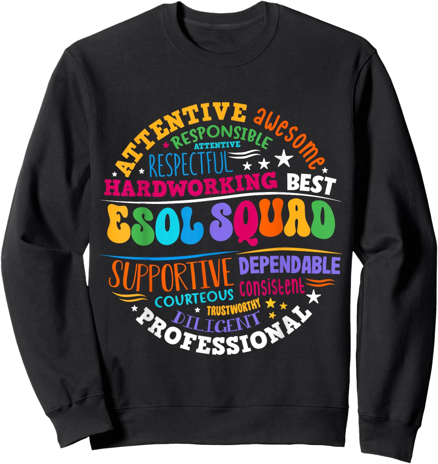 ESOL Squad Teachers and Students Team Back To School Sweatshirt - Sweatshirt | Black