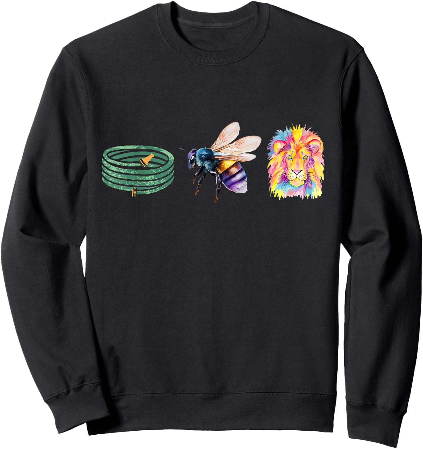 Hose Bee Lion Funny meme icons Hoes Be Lying Sweatshirt - Sweatshirt | Black