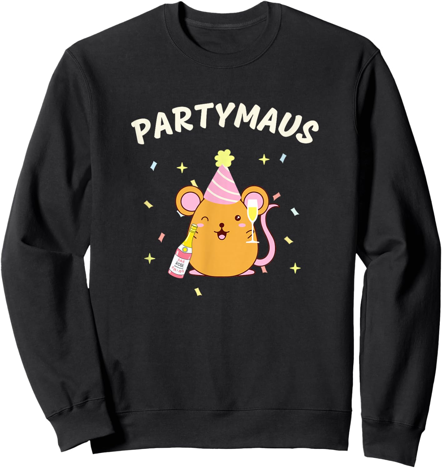 Party Mouse Birthday Party Mouse Funny Women , black, s Sweatshirt - Sweatshirt | Black
