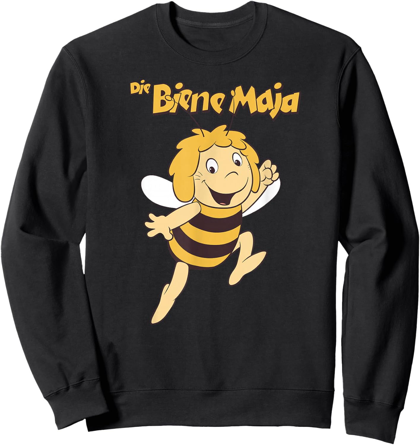 Maya the Bee Retro Pattern Cartoon TV Series Logo , Black, S Sweatshirt - Sweatshirt | Black