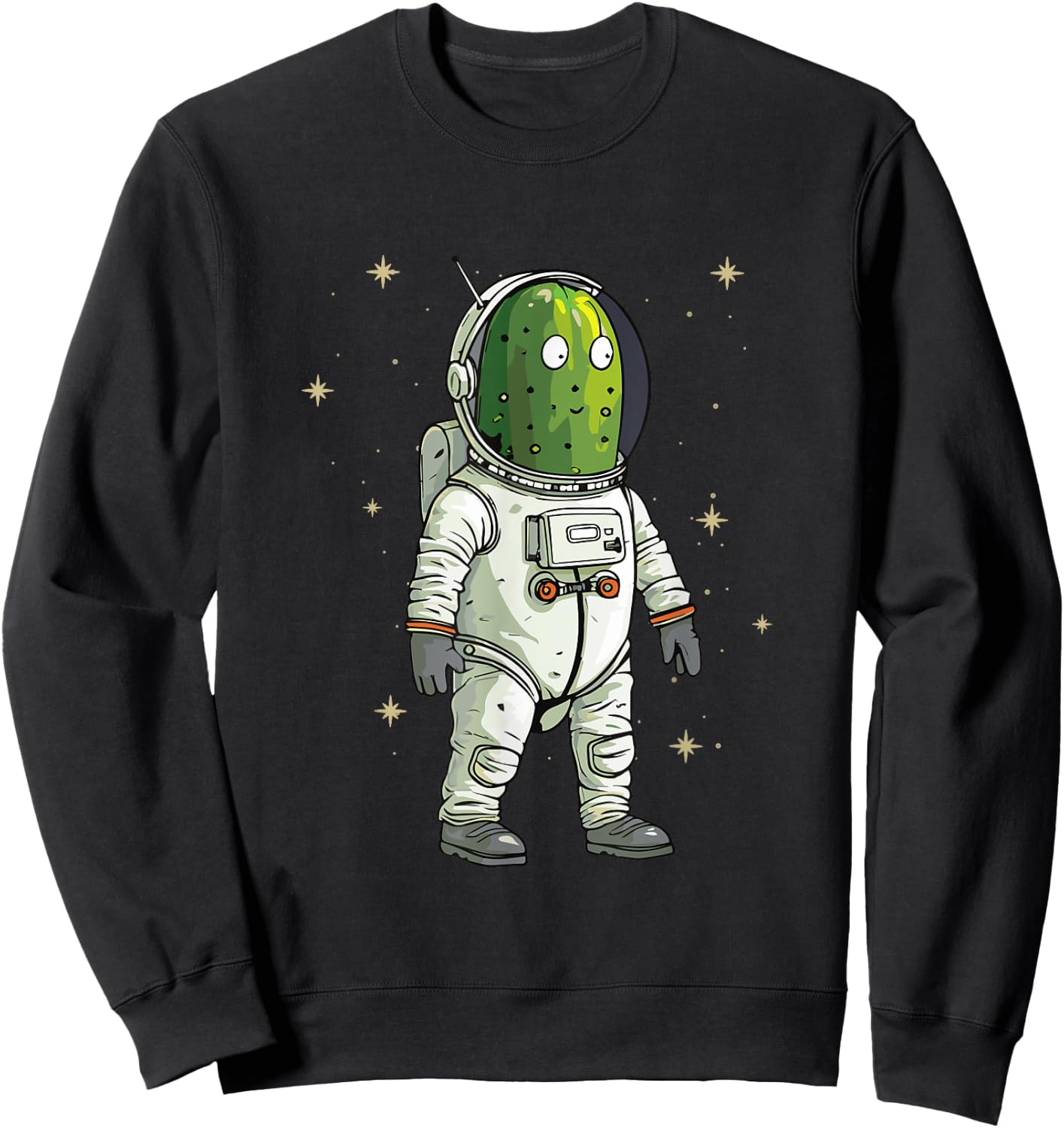 Cute Pickle in Space Universe Spaceman Sweatshirt - Sweatshirt | Black