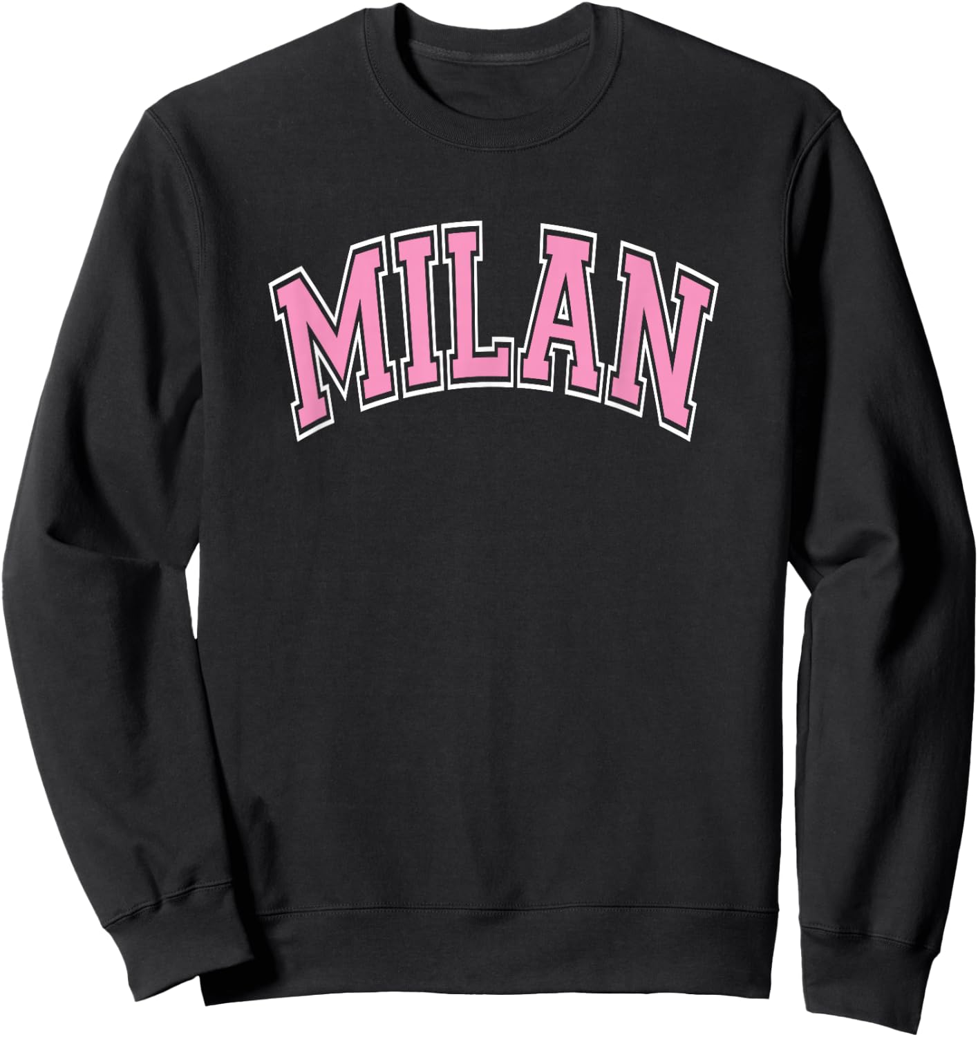 Milan Arched Pink Text Sweatshirt - Sweatshirt | Black