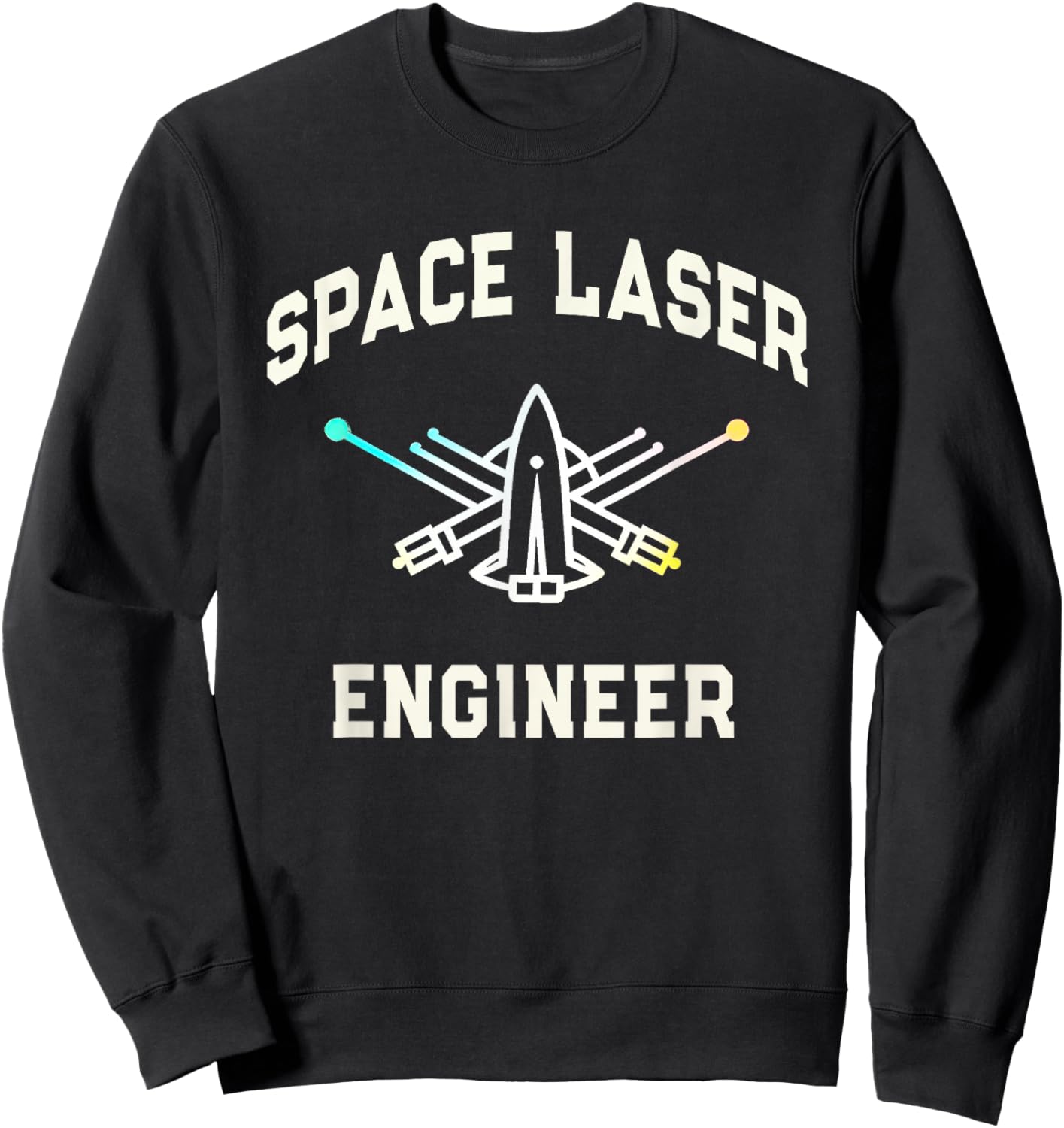 Funny Secret Jewish SPACE LASER ENGINEER Corps Crew Pilot Sweatshirt - Sweatshirt | Black