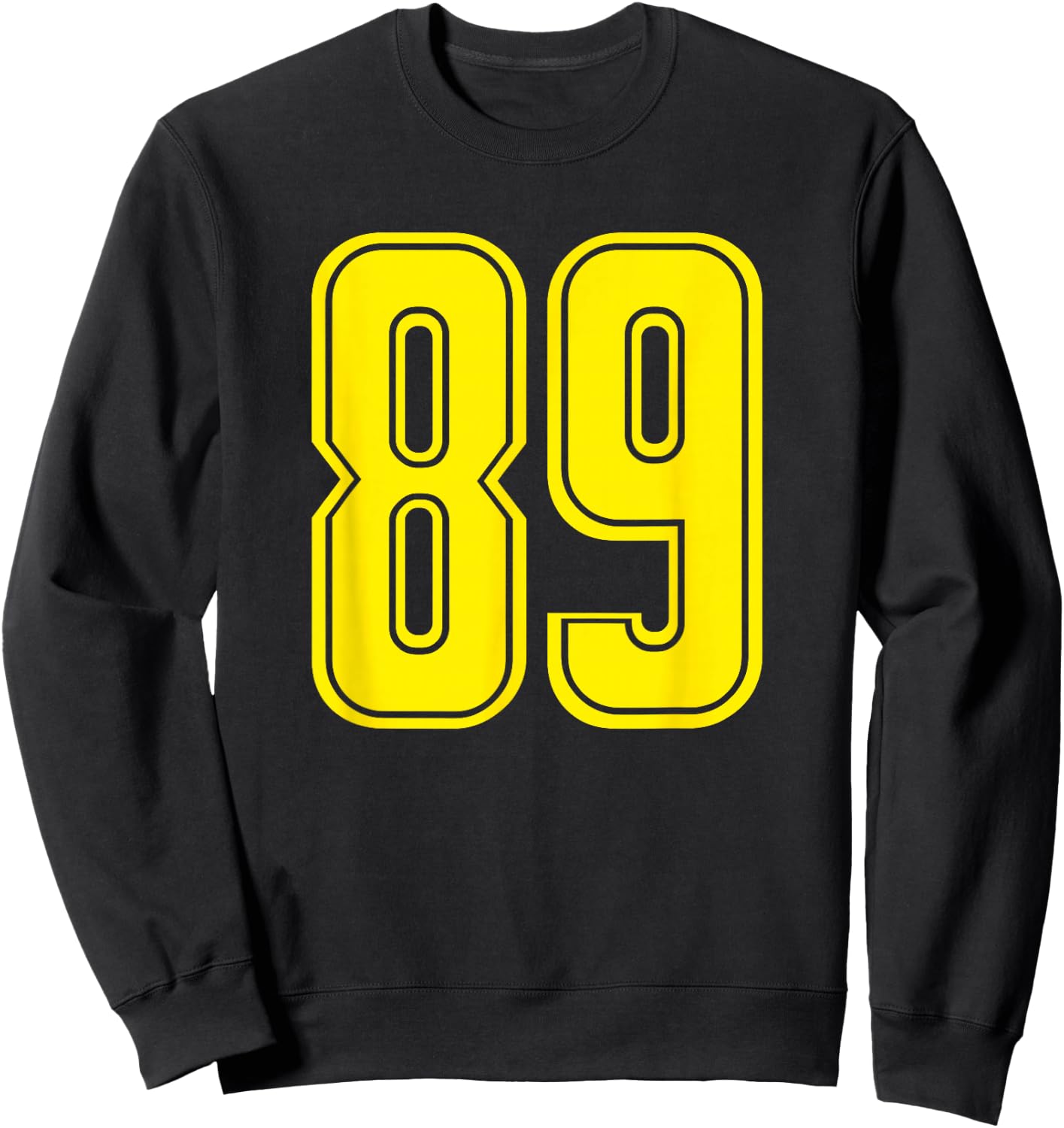 Yellow Sports Team Number 89 Sweatshirt - Sweatshirt | Black