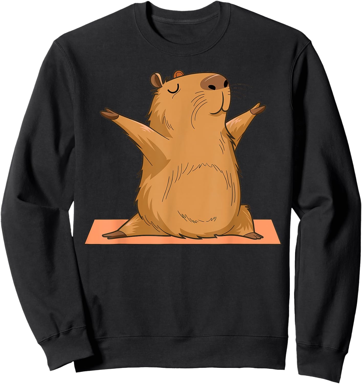 Yoga Capybara Funny Capy Lover Men Women Teen Girls Kids Sweatshirt - Sweatshirt | Black