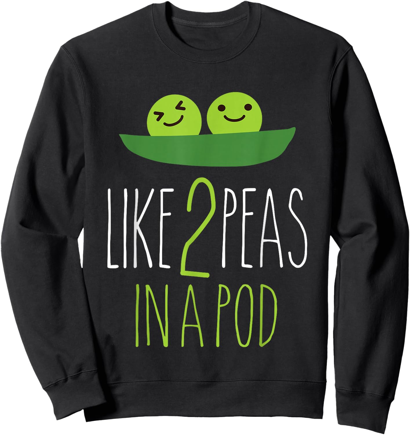 Like 2 Peas In A Pod, funny vegetable Sweatshirt - Sweatshirt | Black