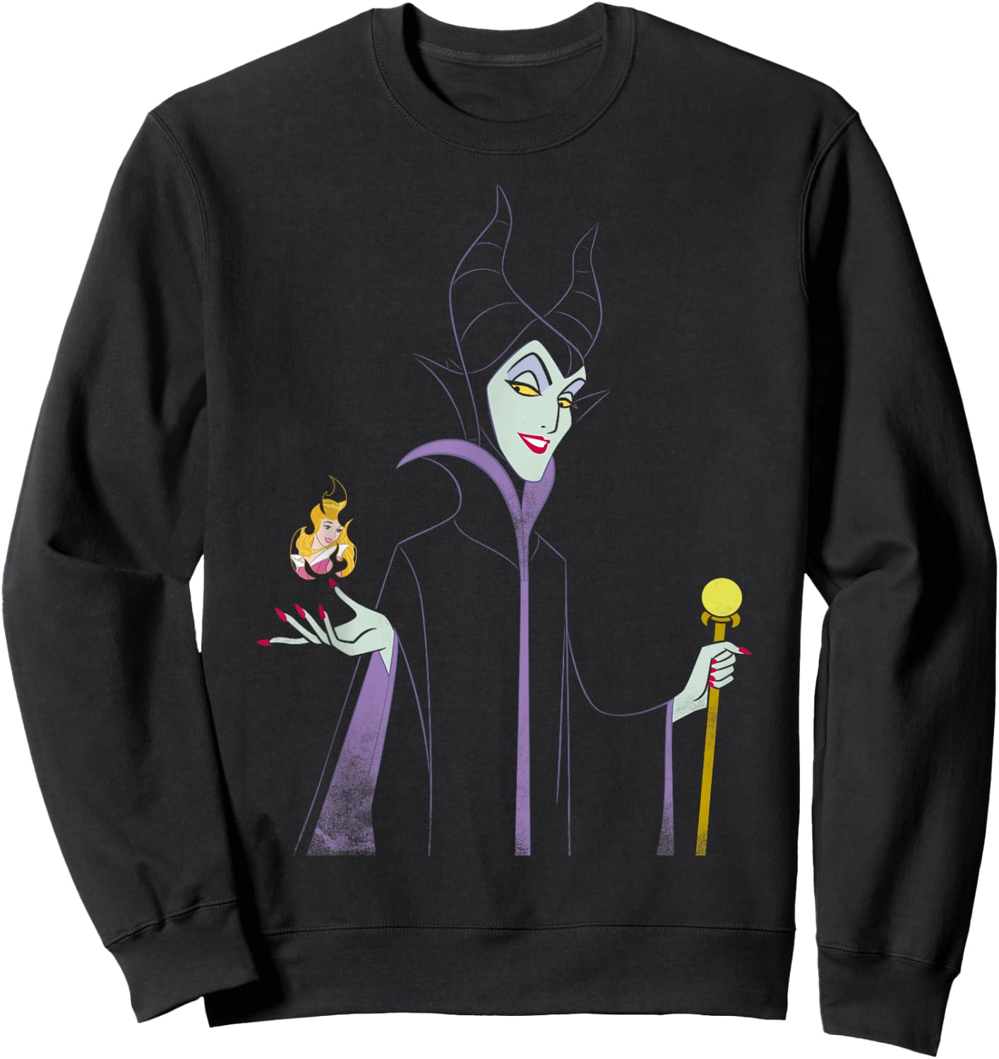 Disney Evil Sleeping Beauty Flame Contour Sweatshirt - Sweatshirt | Black