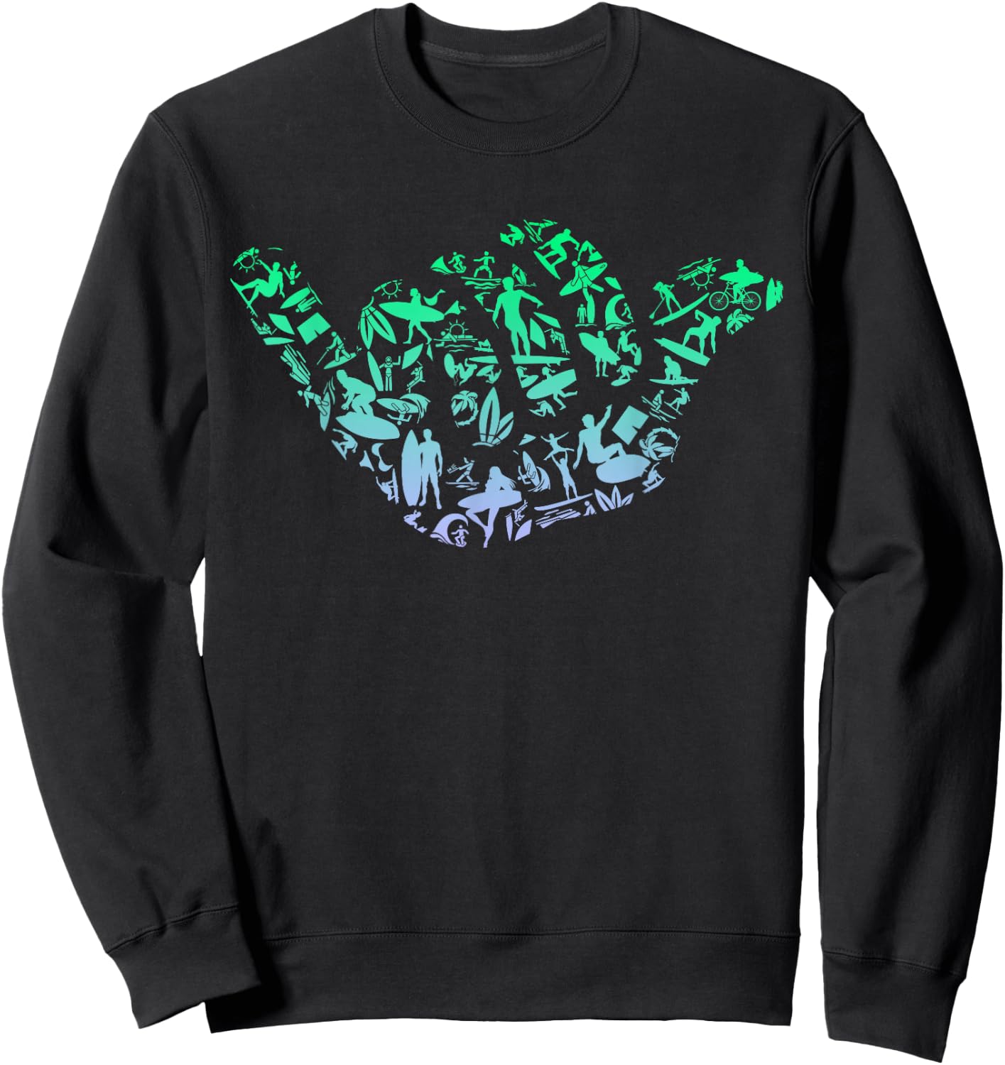 Surf Icons for Surfer | Surf Boys' Surfing , black Sweatshirt - Sweatshirt | Black
