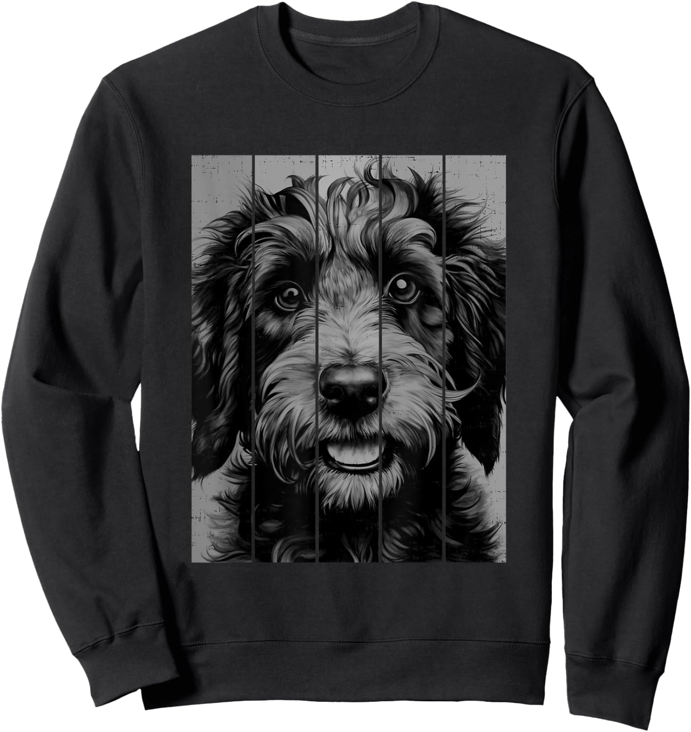 Coole Labradoodle Porträt Schwarz-Weiß-Stil Sweatshirt - Sweatshirt | Black