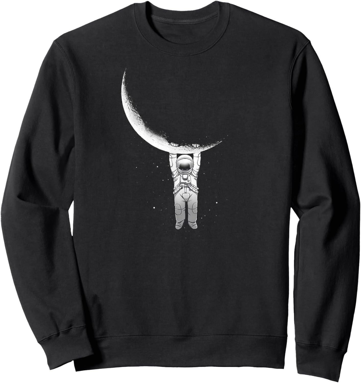 Astronaut Hanging From The Moon Sweatshirt - Sweatshirt | Black