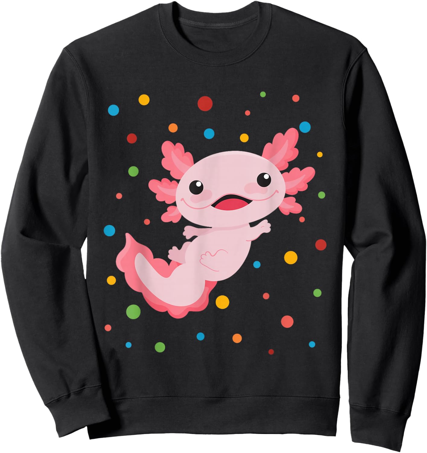 Dot Day Shirt Polka Dots Axolotl Kids Boys Girls Youths Sweatshirt - Sweatshirt | Black