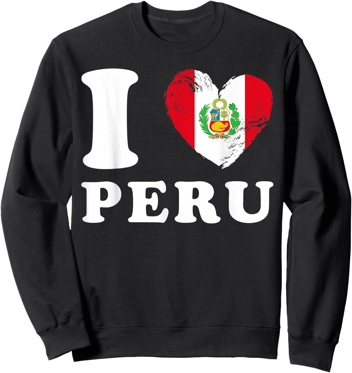 I Love Peru - Heart Flag Peru Sweatshirt - Sweatshirt | Black