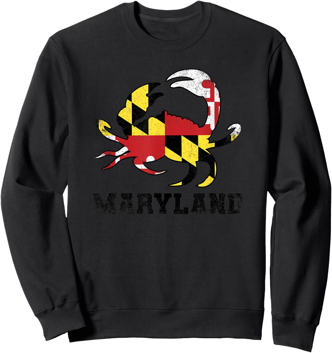 Maryland State Flag Crab USA Patriotic American Pride Kids Men Sweatshirt - Sweatshirt | Black