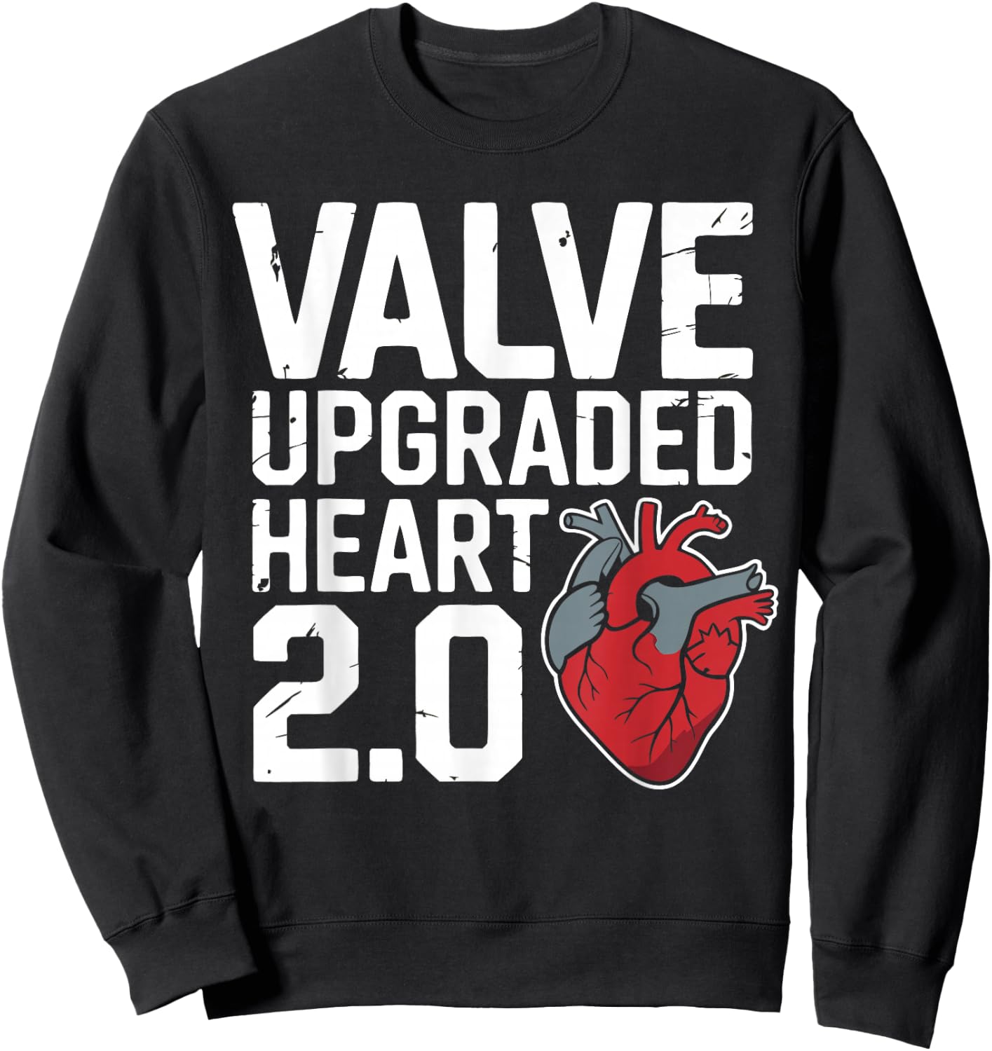 Funny Aortic Valve Surgery Heart Sweatshirt - Sweatshirt | Black
