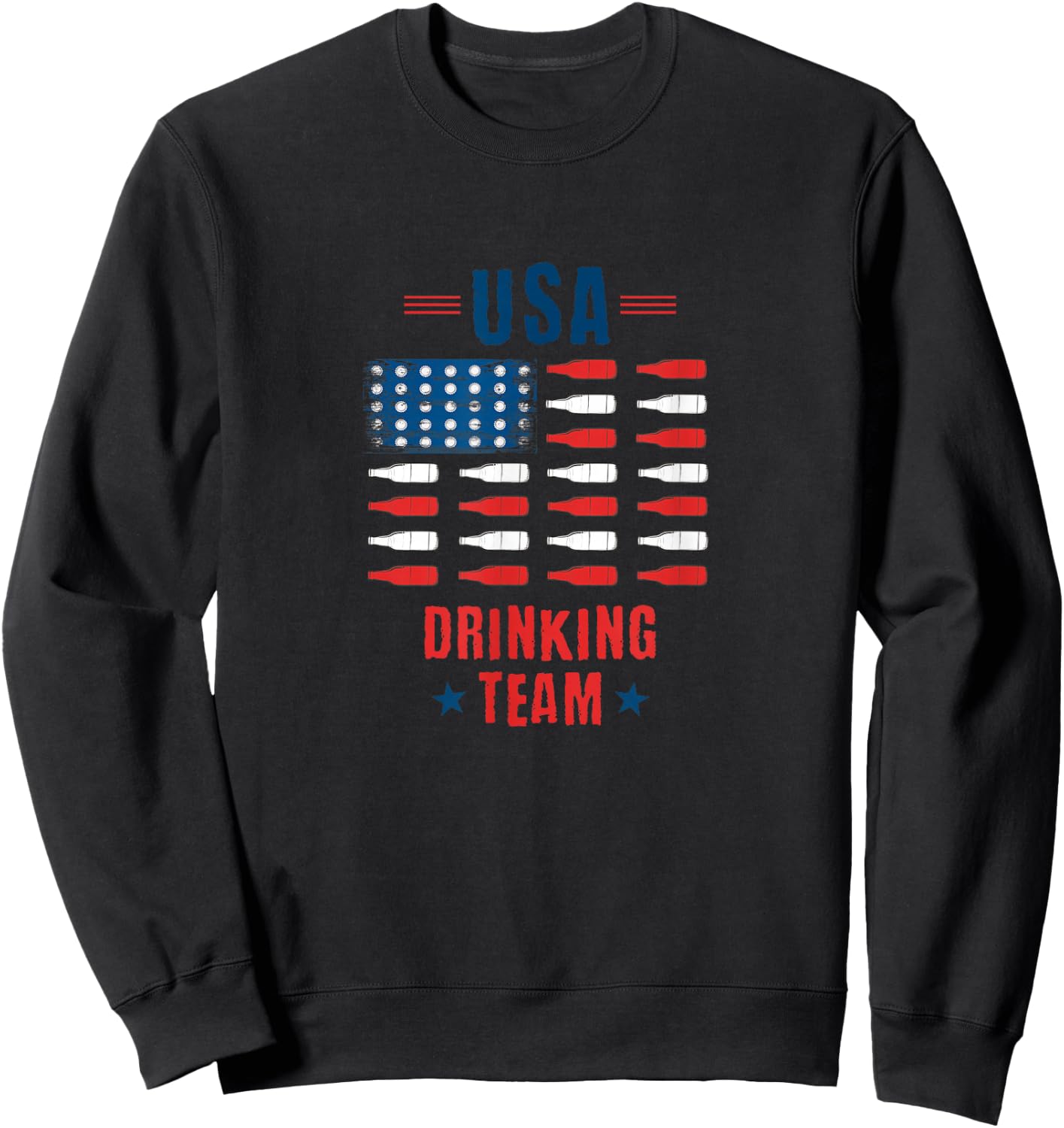 USA Drinking Team Alcohol Bottle Spirits Liquor Drunk Gift Sweatshirt - Sweatshirt | Black