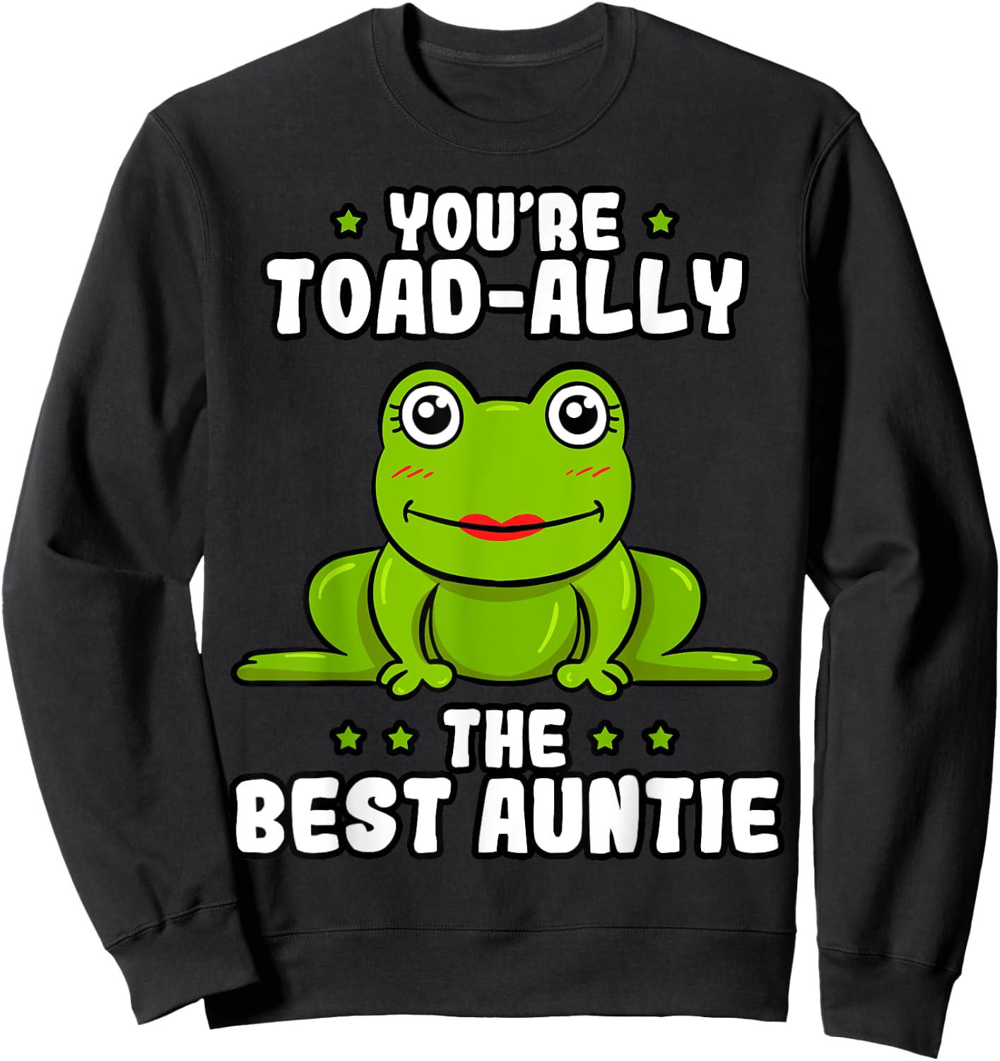 Toad-Ally The Best Auntie Frog Lover Toad Aunt Sweatshirt - Sweatshirt | Black