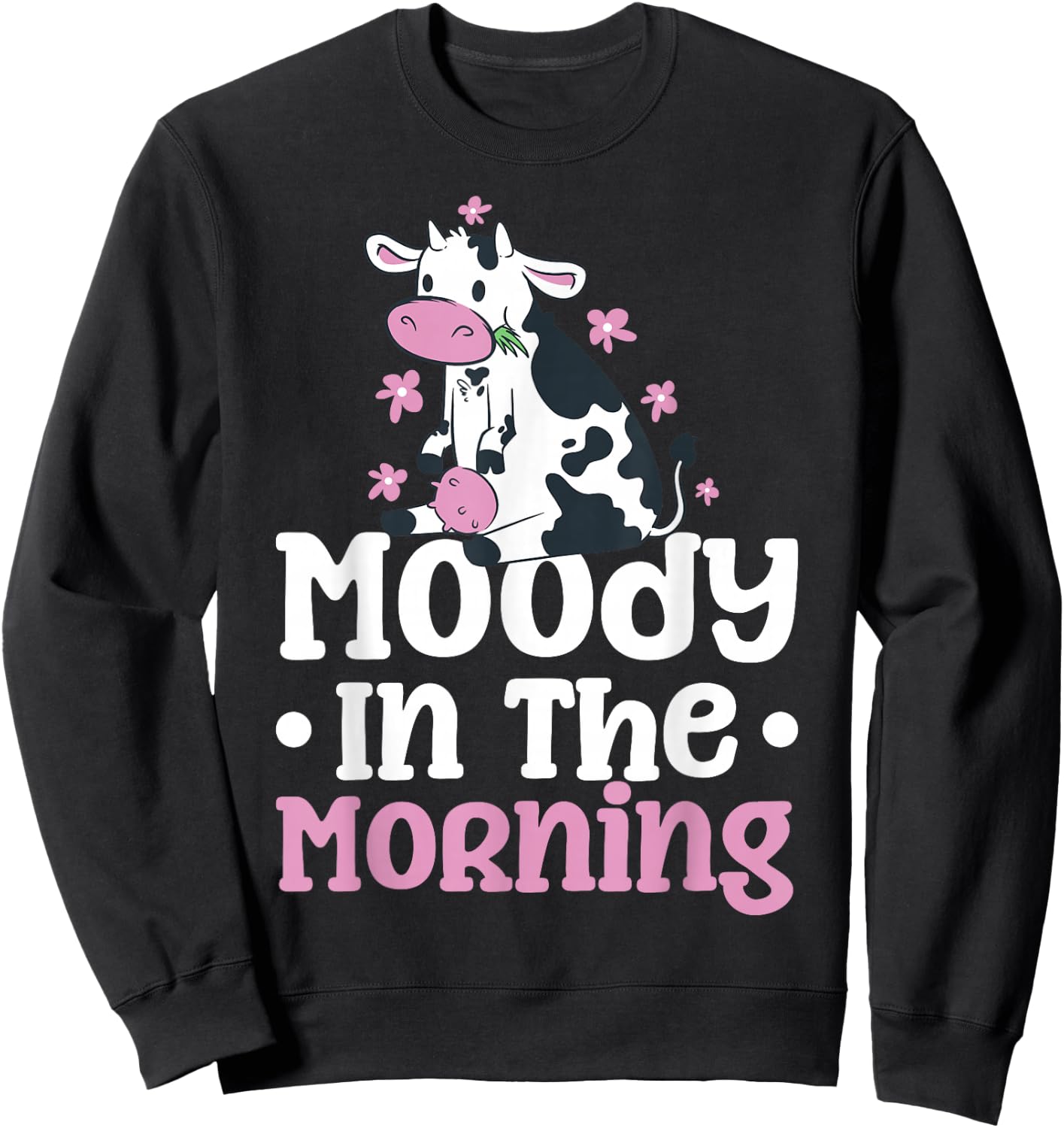 Moody In The Morning Cow Sweatshirt - Sweatshirt | Black