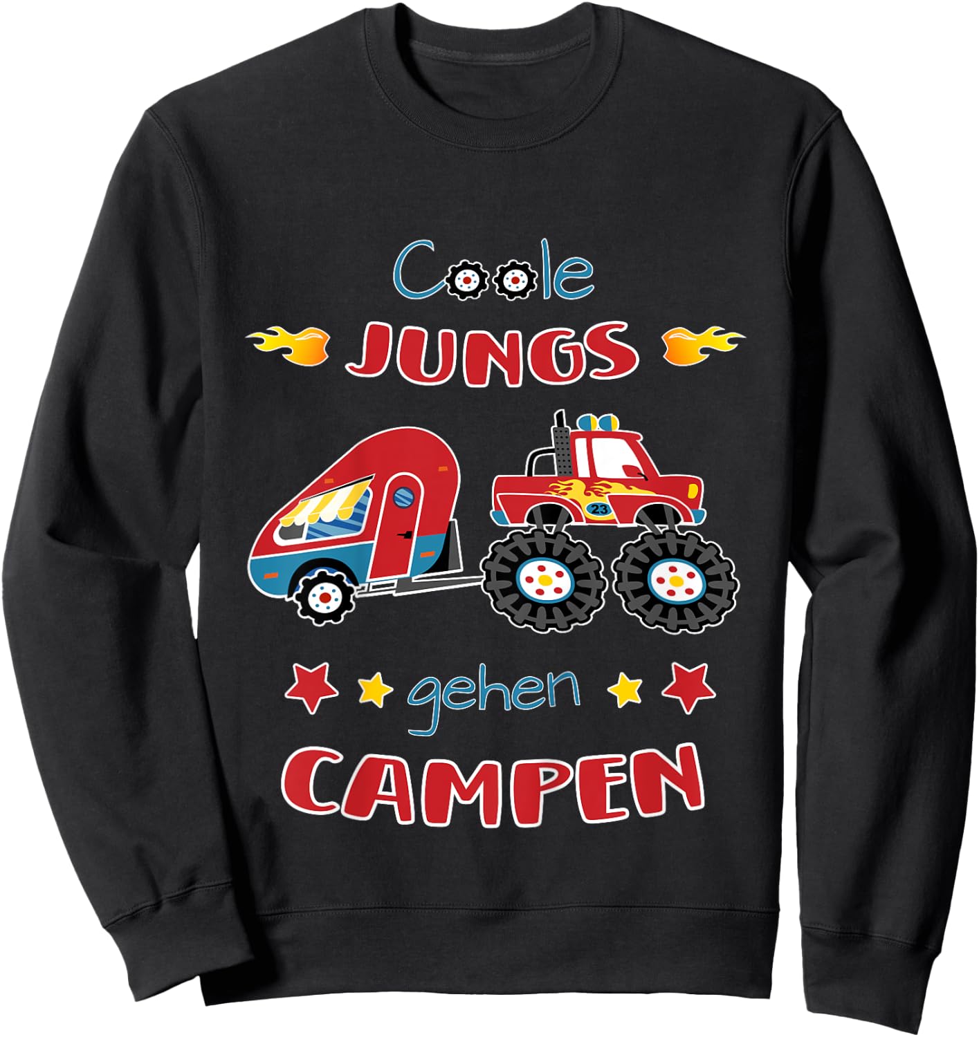 Camping Monster Truck - Coole Jungs gehen campen Jungen Sweatshirt - Sweatshirt | Black