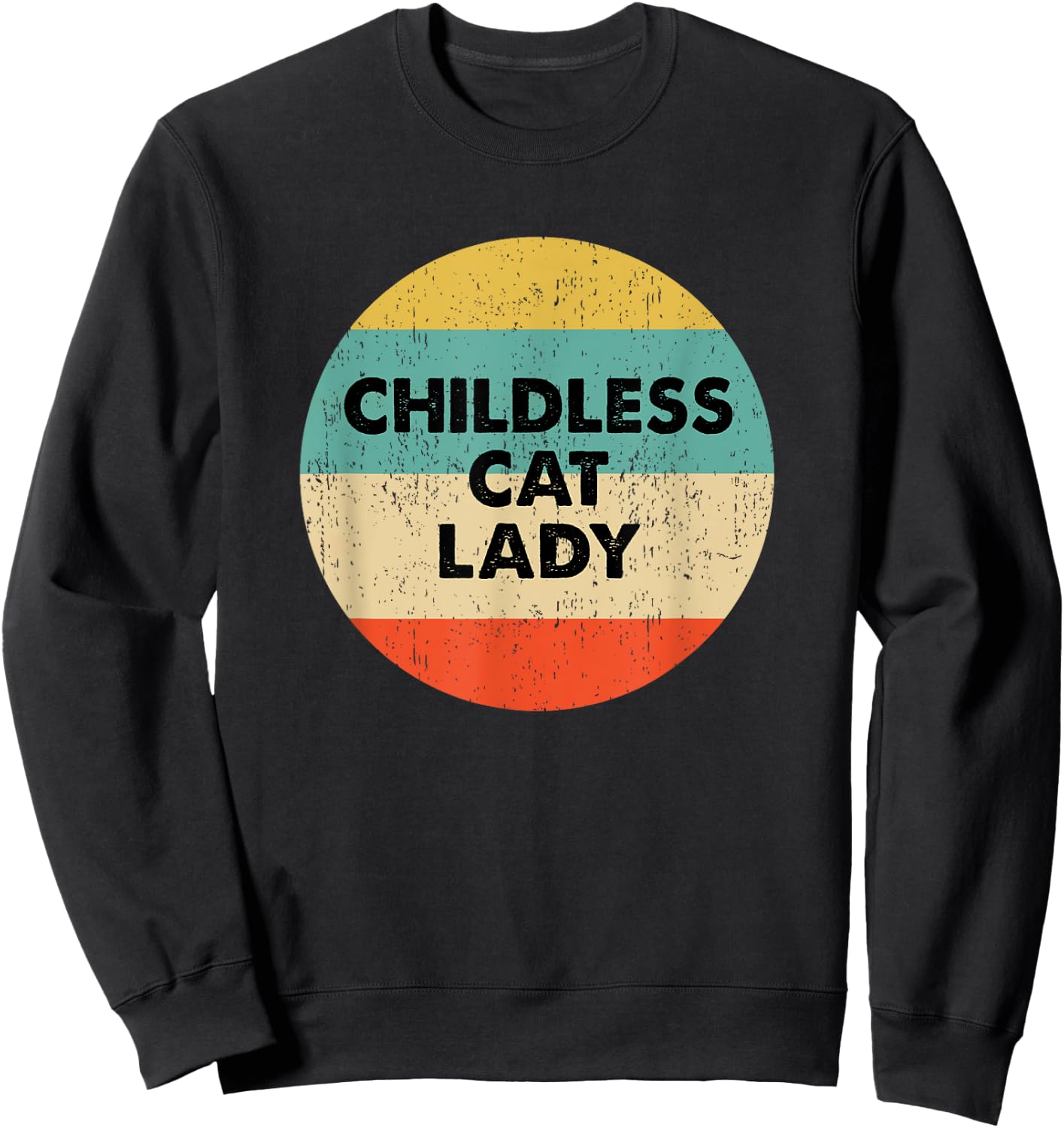 Vintage Childless Cat Lady Sweatshirt - Sweatshirt | Black