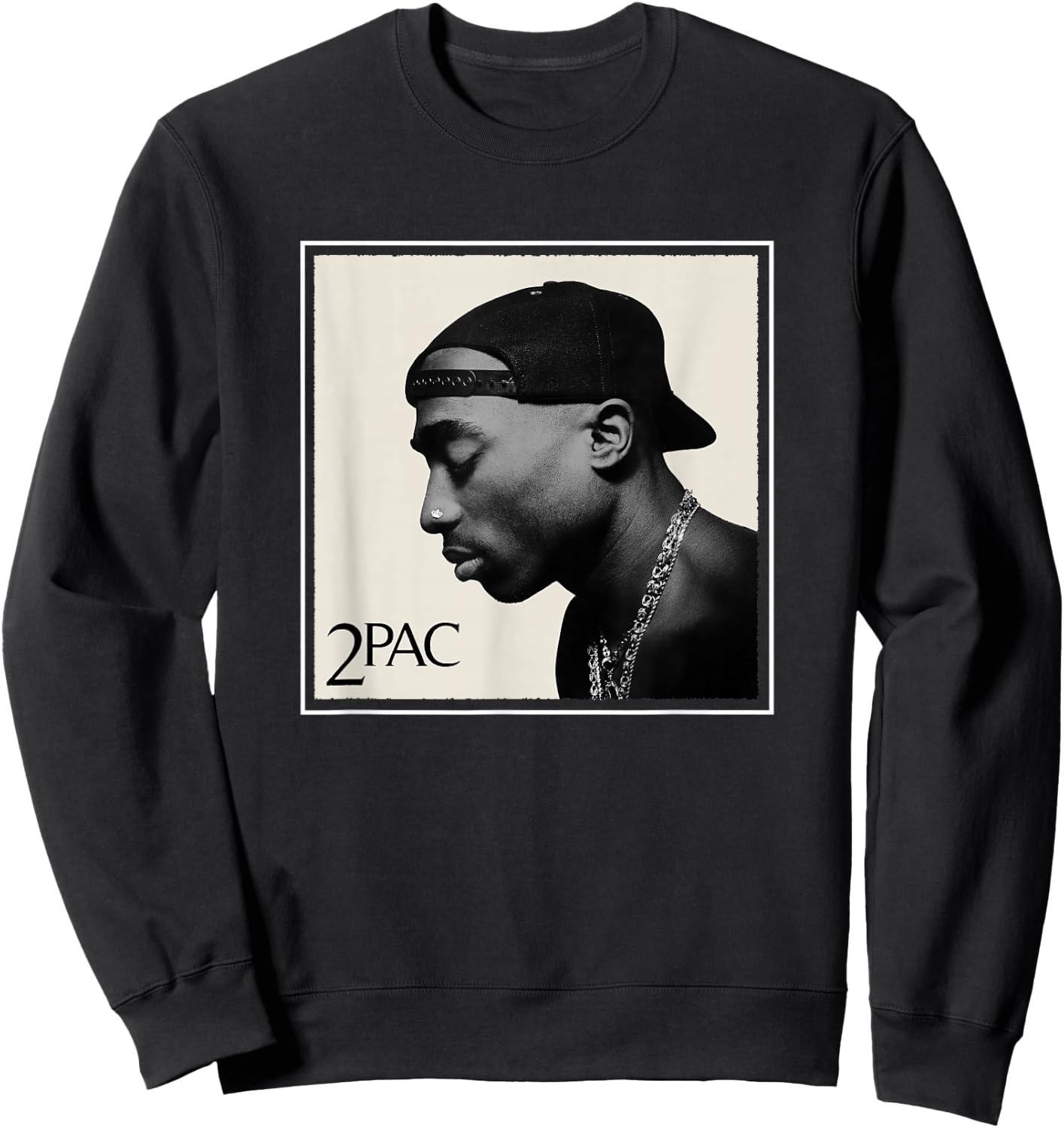 Official Tupac Shakur Photo , gray Sweatshirt - Sweatshirt | Black
