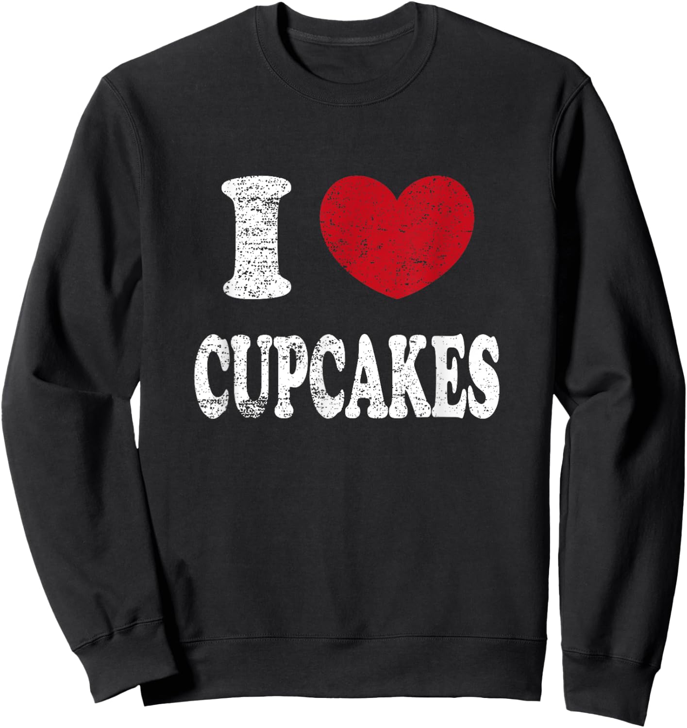 Vintage I Love Cupcakes Sweatshirt - Sweatshirt | Black