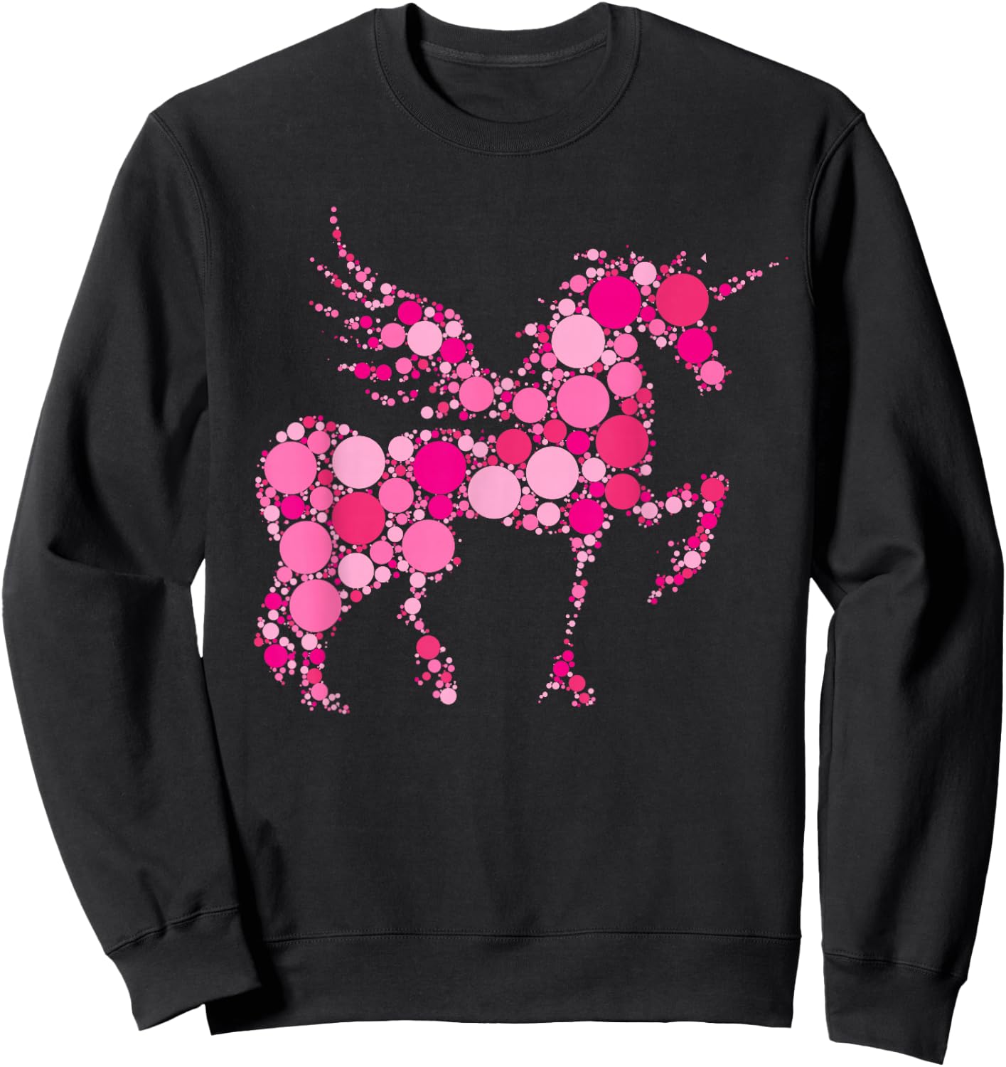 Pink Polka Dot Unicorn International Dot Day Kids Sweatshirt - Sweatshirt | Black
