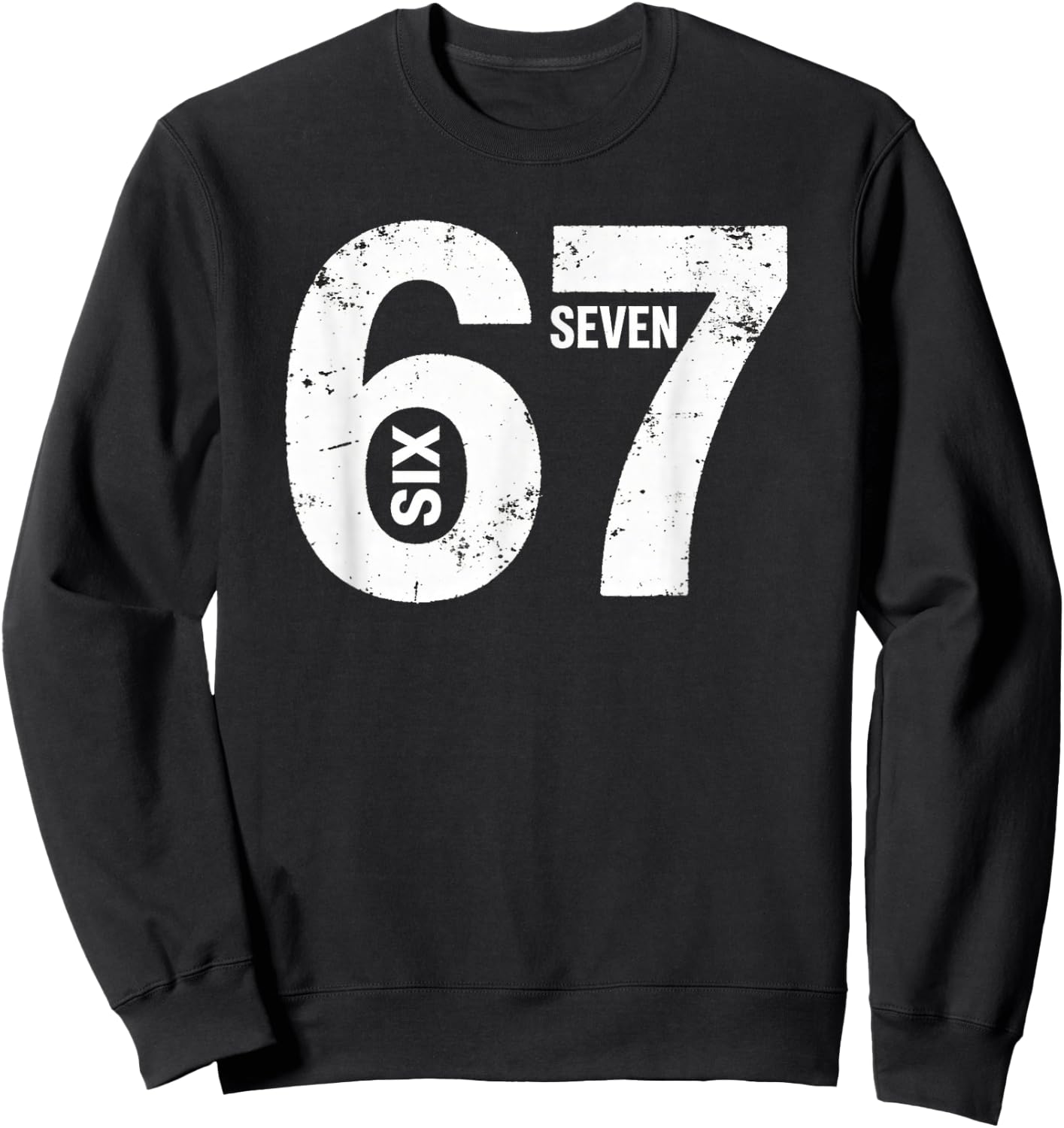 Kids Meme 6 7 Six Seven Vintage Trendmeme Sweatshirt - Sweatshirt | Black