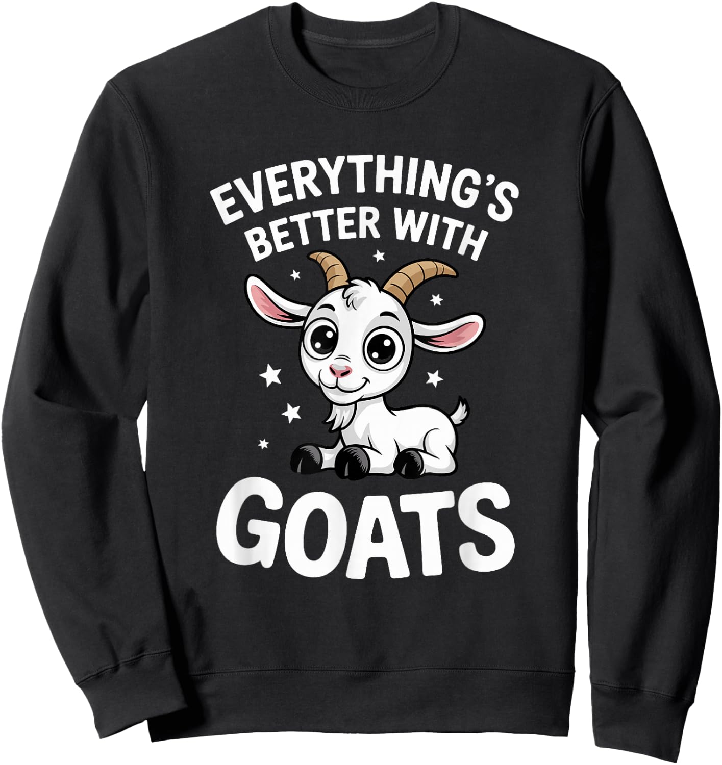 Cute Goat Lover Adults or Kids Boys Girls Goats Sweatshirt - Sweatshirt | Black