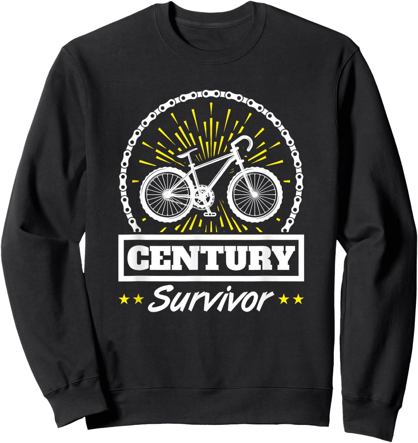 Century Survivor Cycling Century Ride 100 Miles Sweatshirt - Sweatshirt | Black