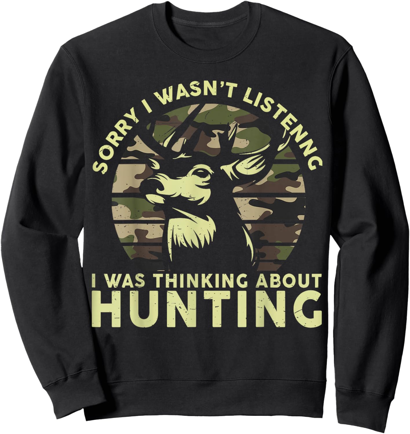 Elk Deer Hunter Funny Deer Hunting Gifts Dad Men Sweatshirt - Sweatshirt | Black