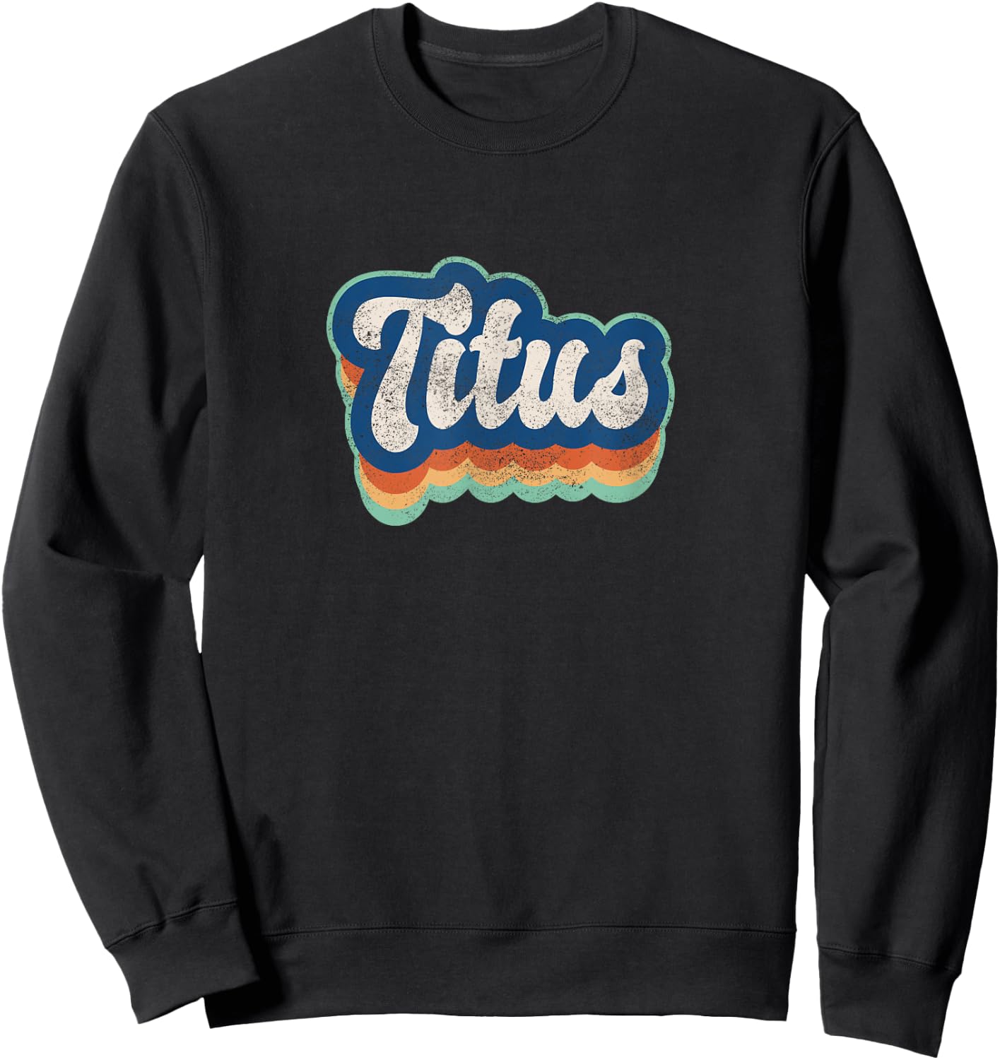 Titus Vorname Junge Vintage Stil 70er 80er Jahre Personalisiert Sweatshirt - Sweatshirt | Black