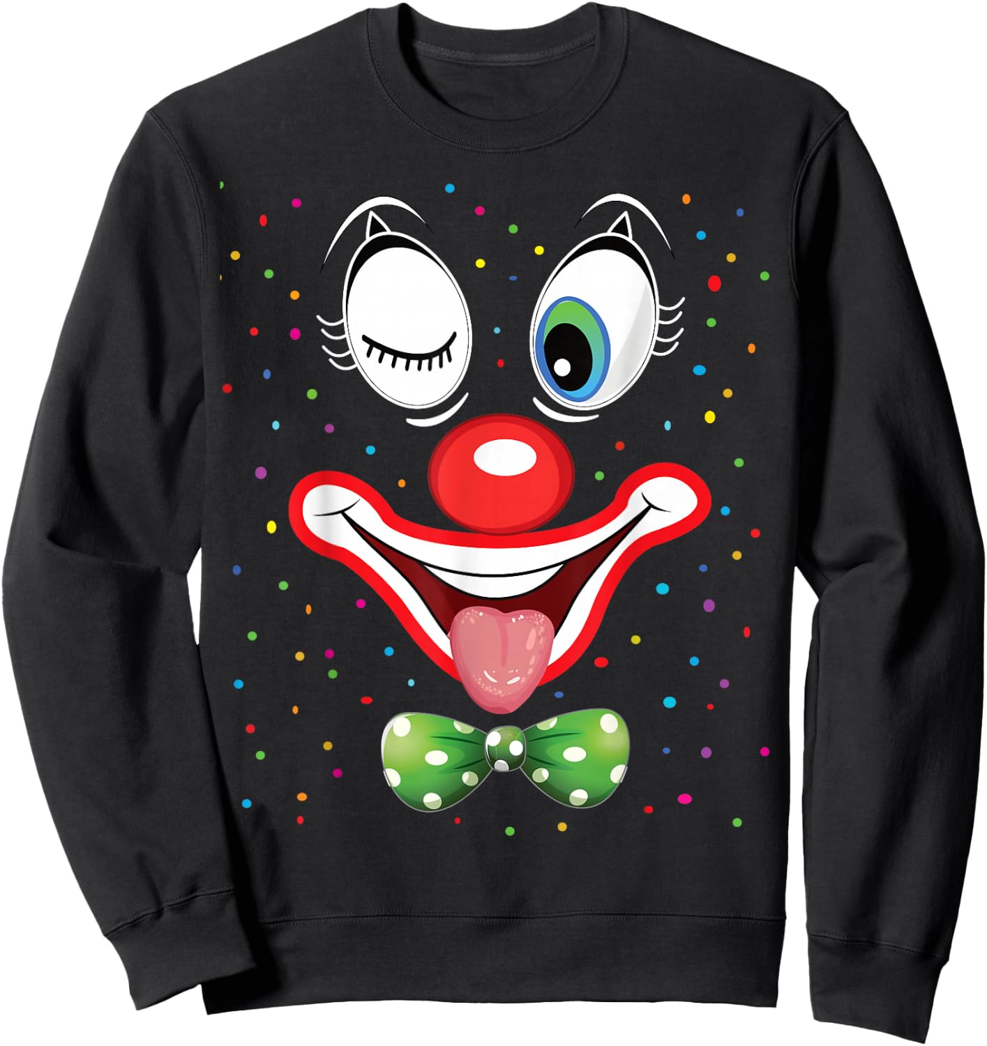 Carnival Costume Fancy Dress Costume Funny Clown Confetti , black Sweatshirt - Sweatshirt | Black