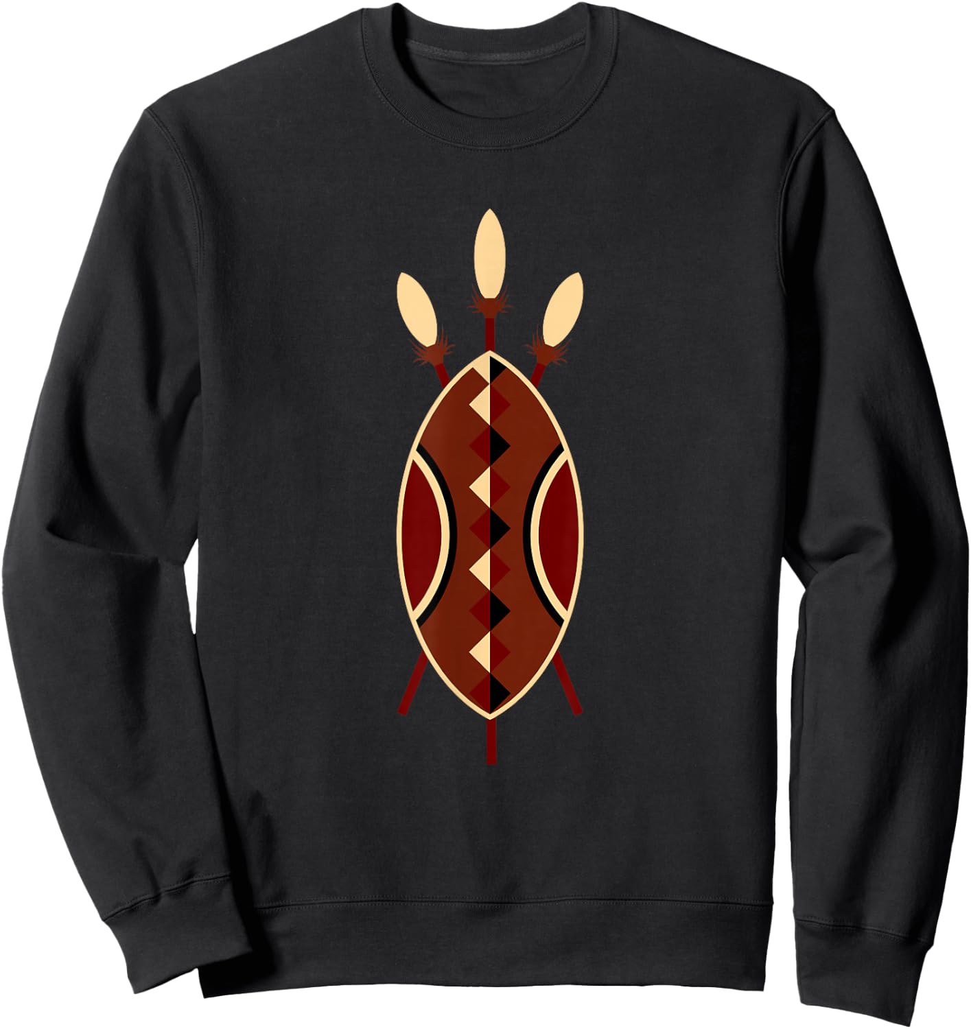 Kenya Maasai Shield Kenyan Tribe Sweatshirt - Sweatshirt | Black