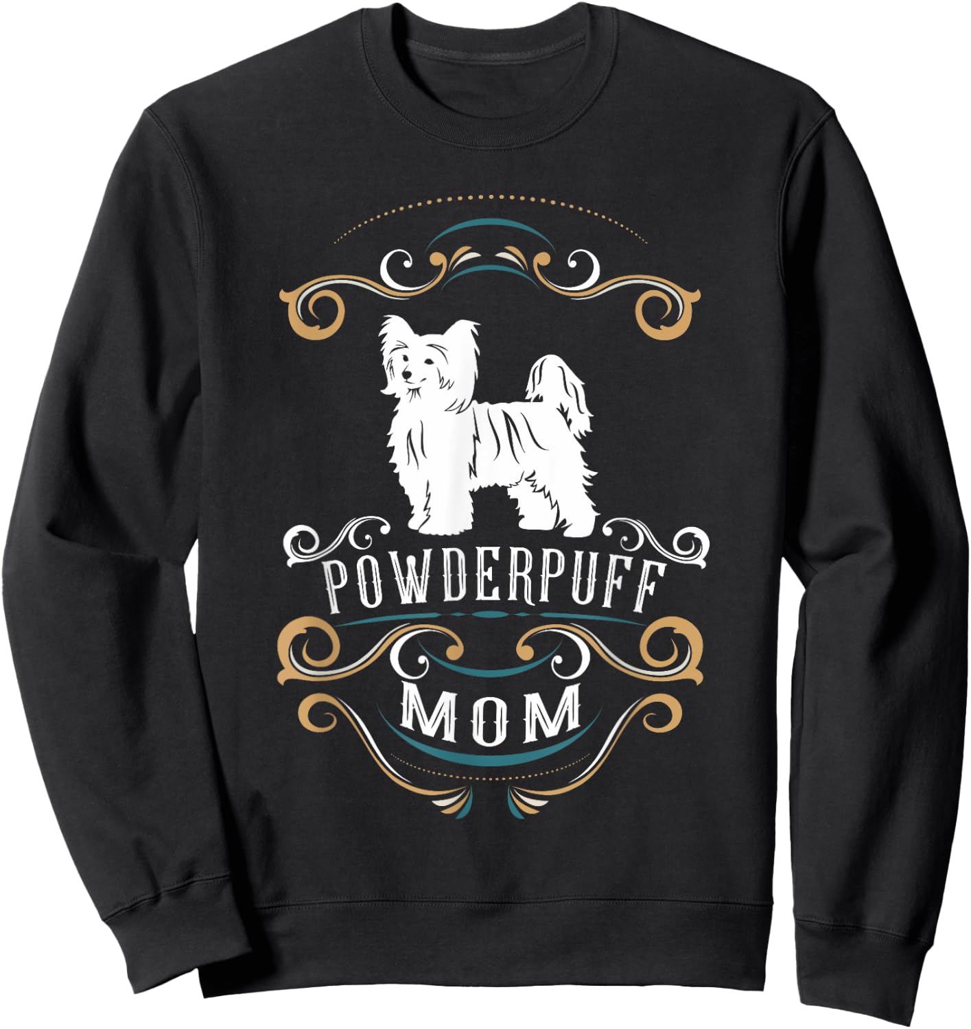 Powderpuff Mom | Chinese Crested Dog Women Sweatshirt - Sweatshirt | Black