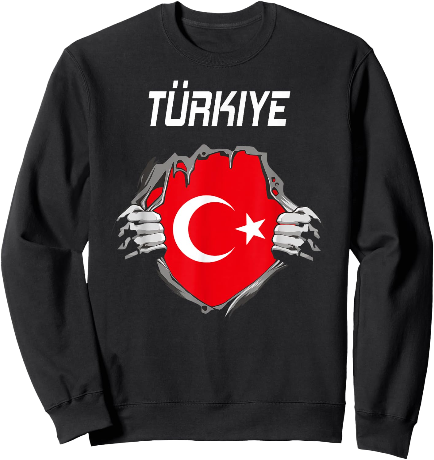 Turkish Flag Fan Turkey , Black, S Sweatshirt - Sweatshirt | Black