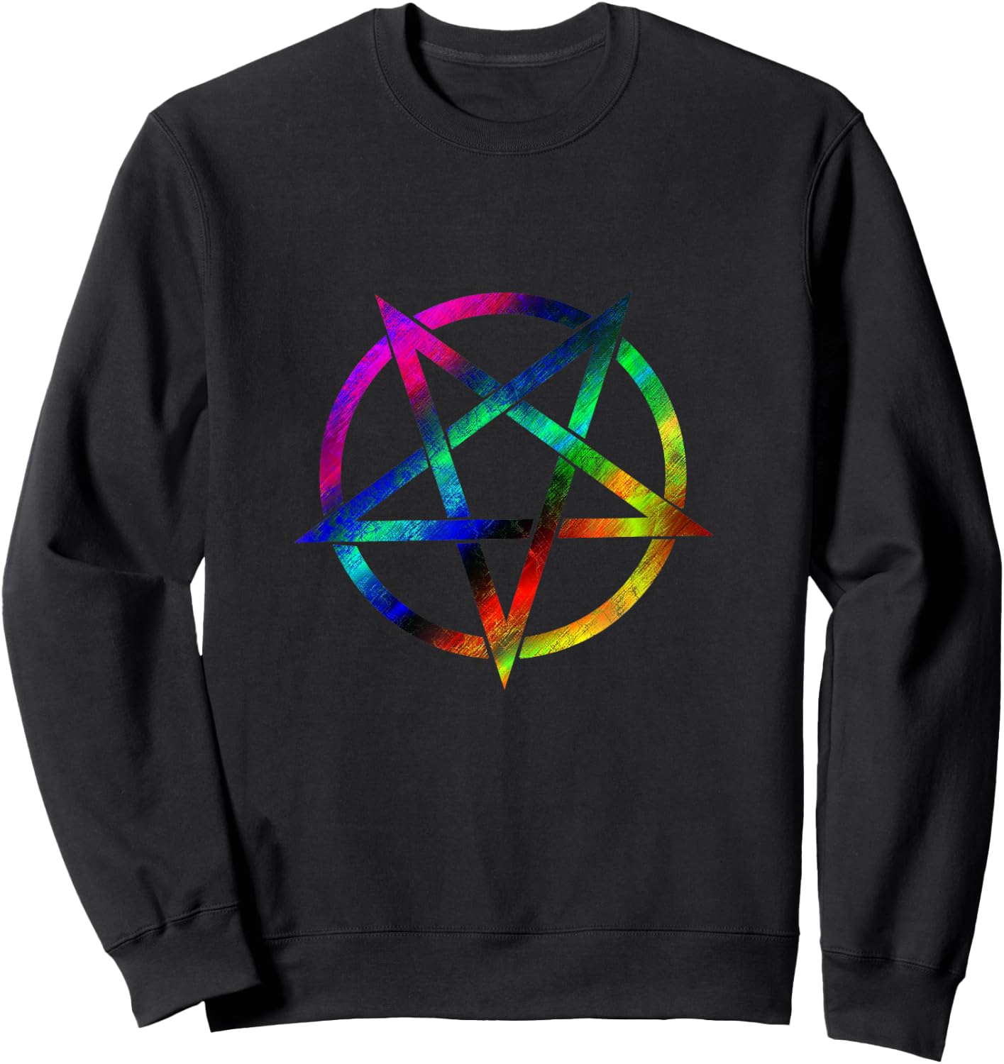 Rainbow Pentagram - Wiccan Pagan Witch Sweatshirt - Sweatshirt | Black