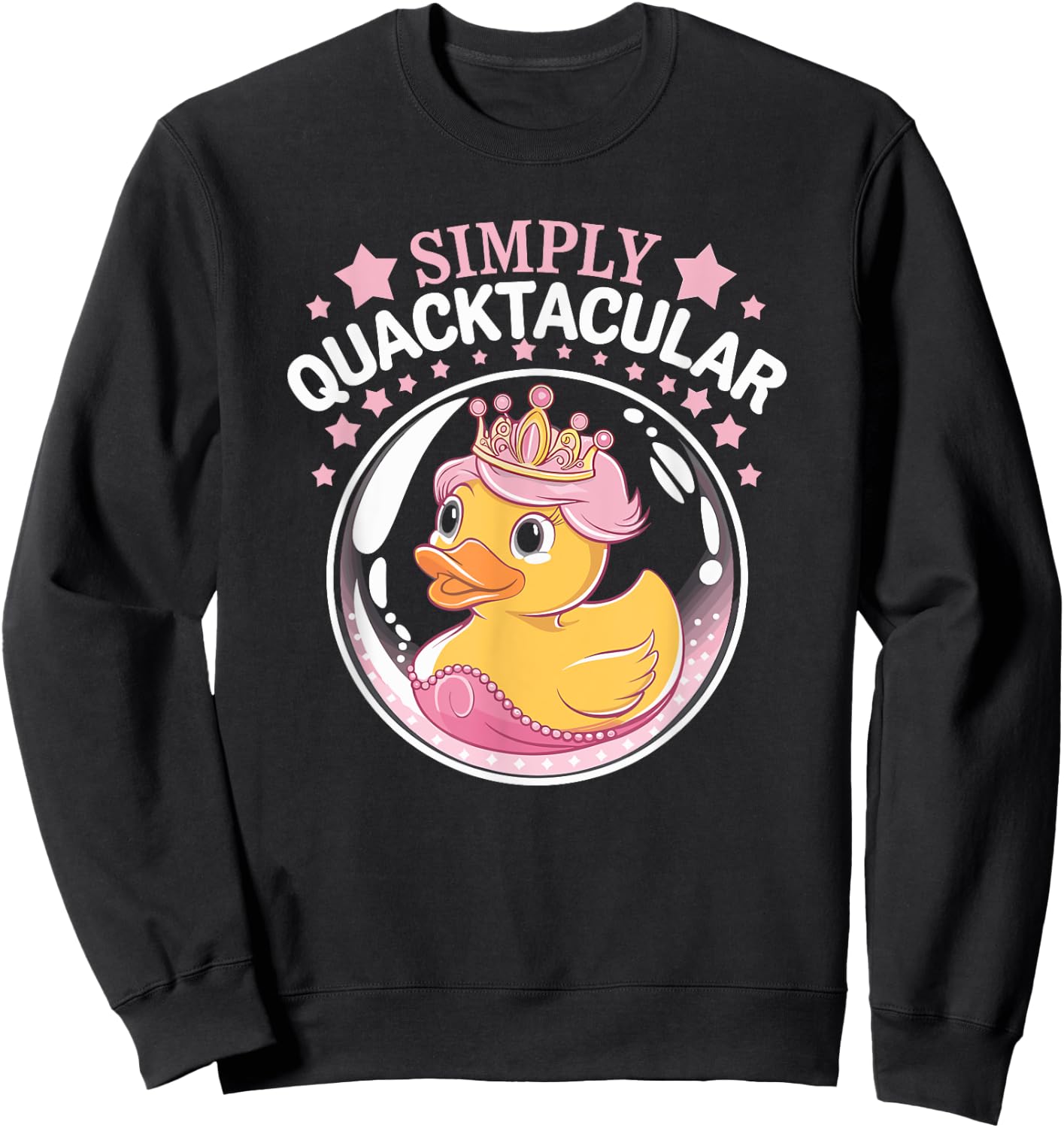 Rubber Duck Princess, Simply Quacktacular, Girls Duck Lover Sweatshirt - Sweatshirt | Black