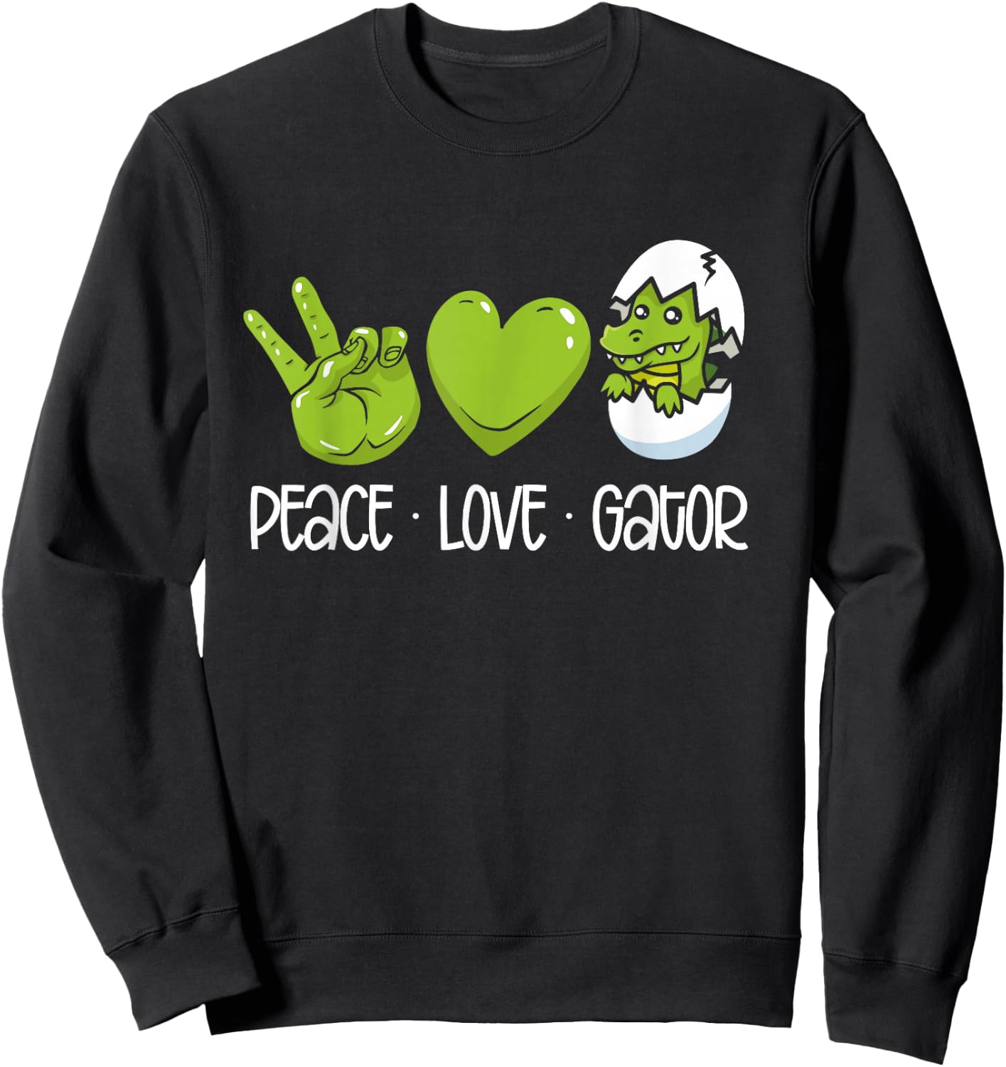 Peace Love Gators Sweatshirt - Sweatshirt | Black