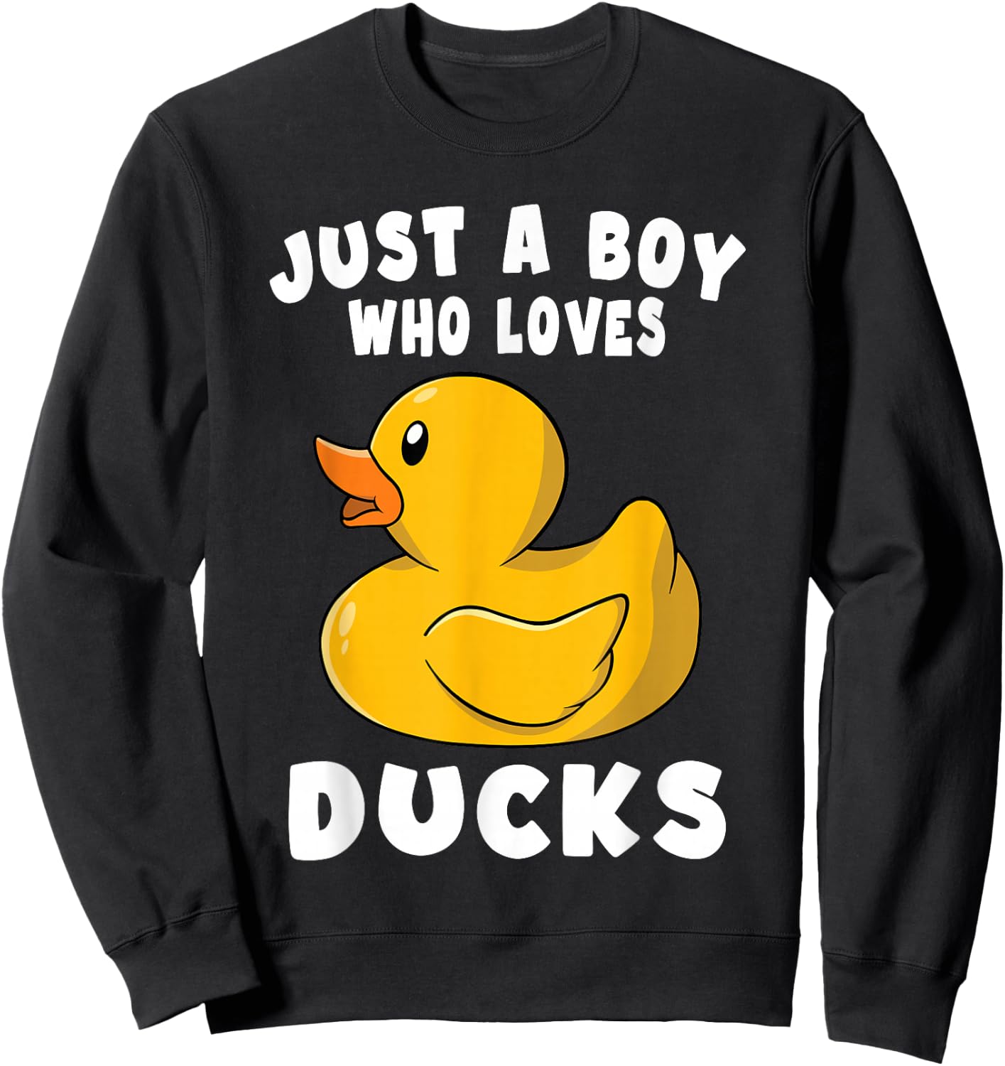 Just a Boy Who Loves Ducks Sweatshirt - Sweatshirt | Black