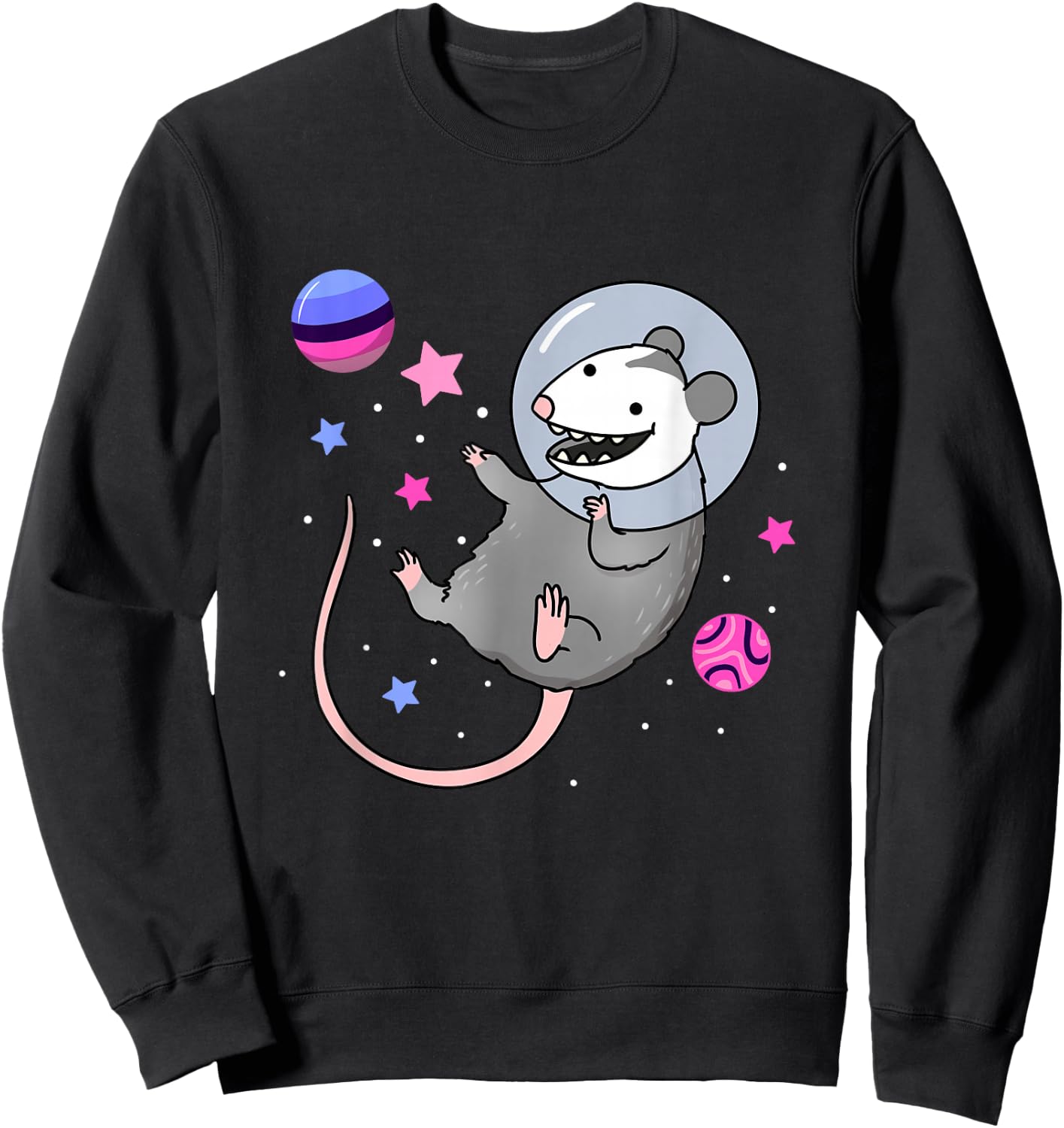 Omnisexual Opossum in Space Omnisexual Pride Sweatshirt - Sweatshirt | Black