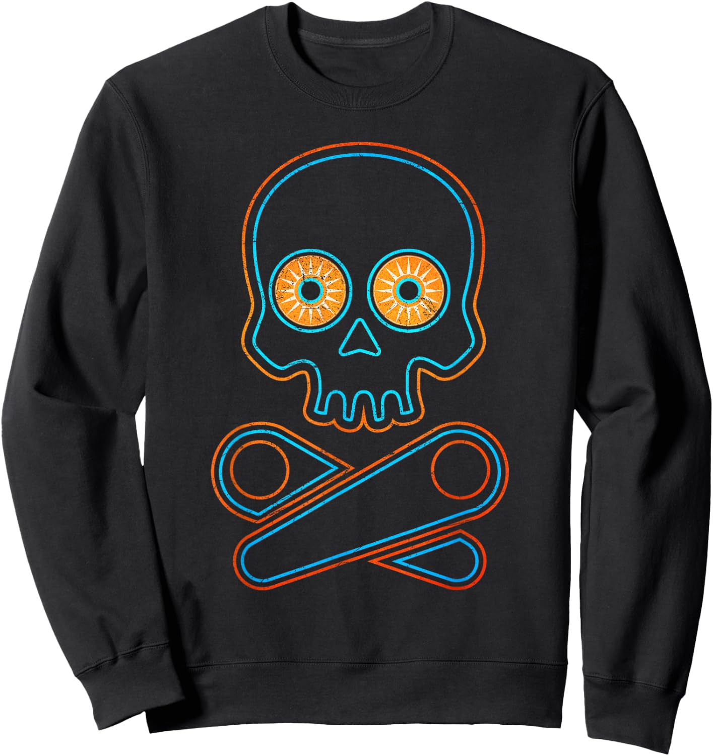 Classic Retro Pinball Design - Pinball Skull Halloween Gift Sweatshirt - Sweatshirt | Black