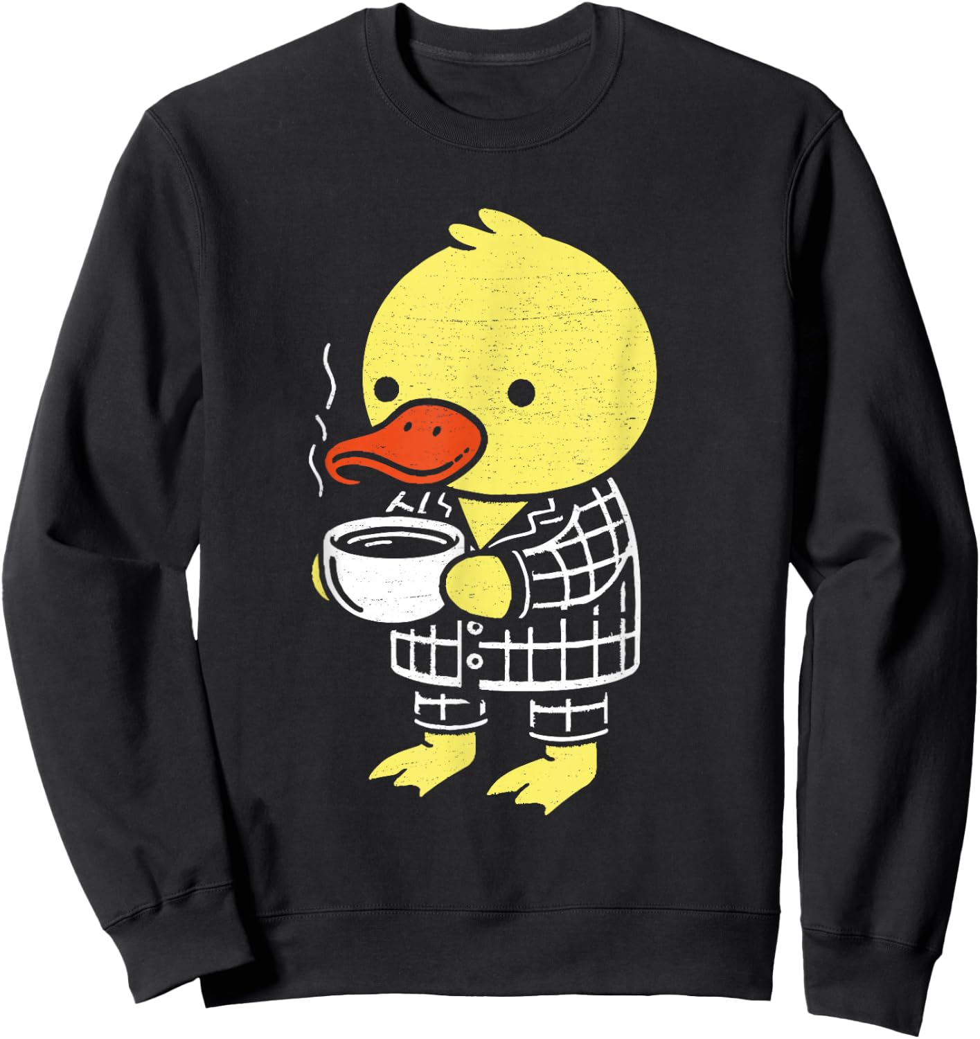 Morning Duck Coffee Funny Rubber Bird Lover Pyjamas Sweatshirt - Sweatshirt | Black