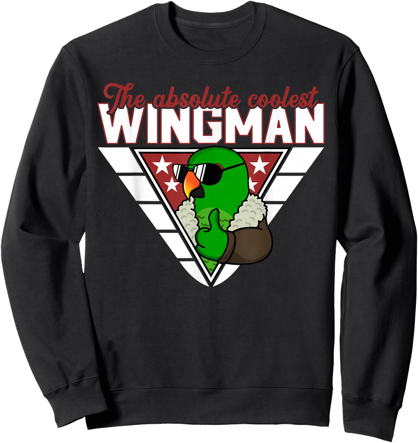 Coolest Wingman Parrot I Male Eclectus Sweatshirt - Sweatshirt | Black