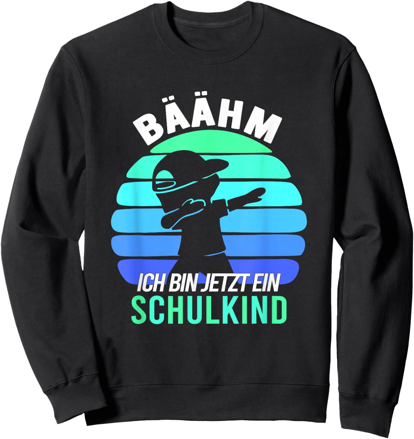 Children's with German Text "Bäähm!!! Schulkind 2025 First Day of School, black Sweatshirt - Sweatshirt | Black