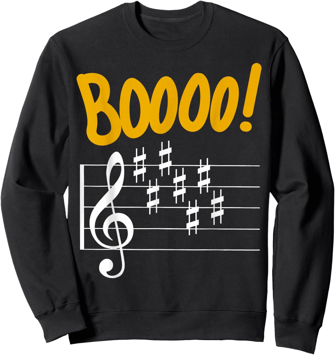 Scary Key Signature Boo Music Halloween Musician Teacher Sweatshirt - Sweatshirt | Black