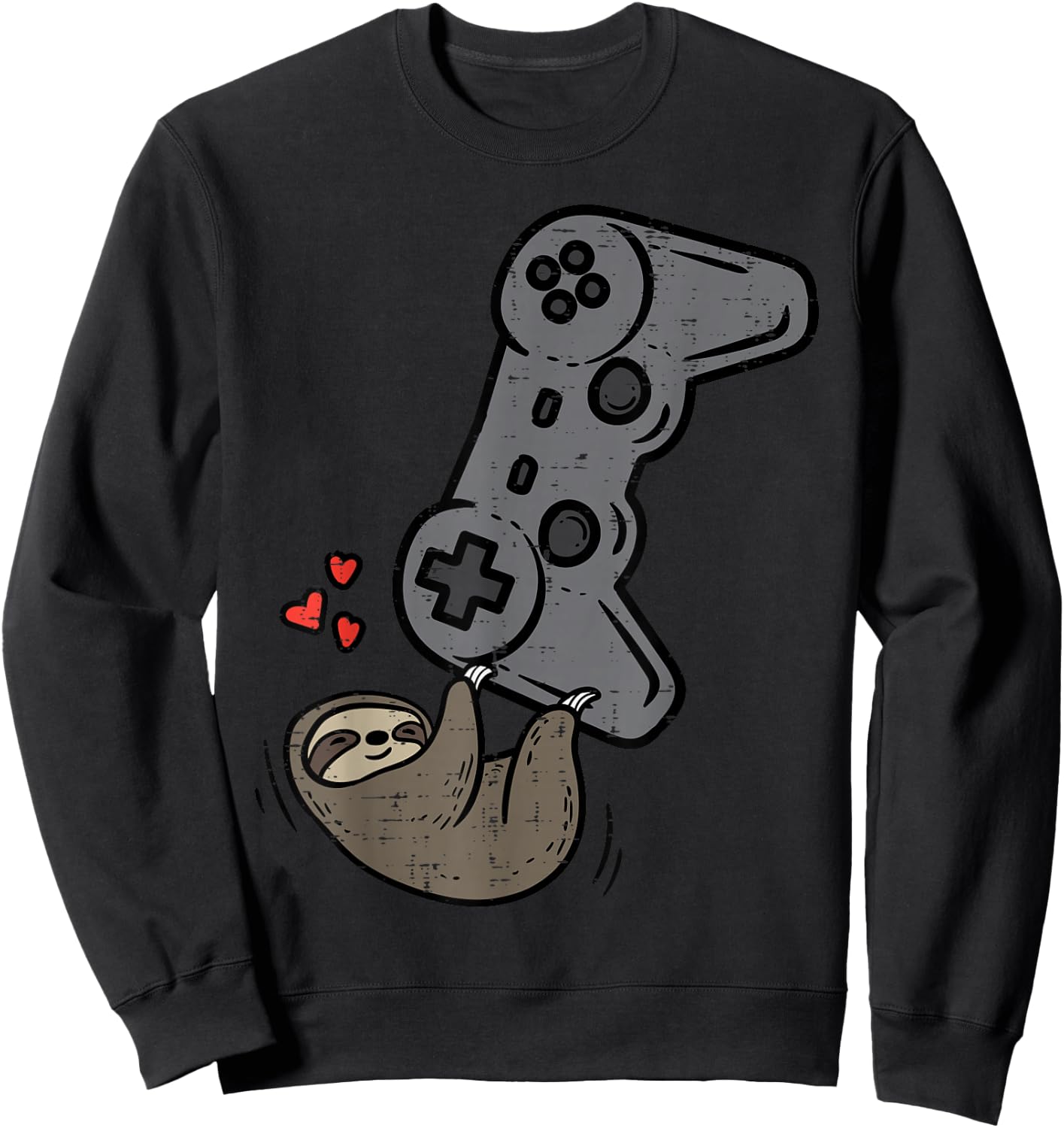 Sloth Gamer Cute Lazy Gaming Boys Kids Toddler Youth Men Sweatshirt - Sweatshirt | Black