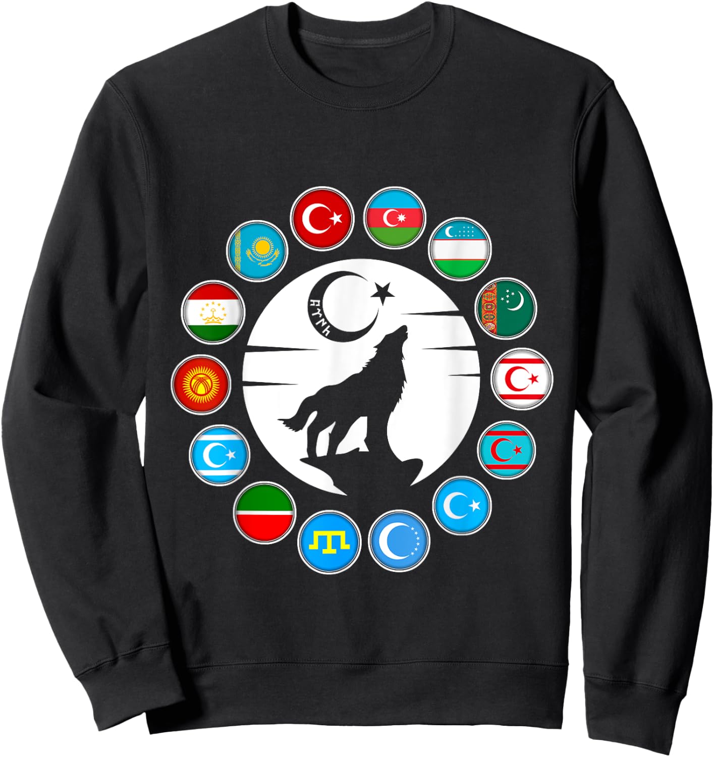 Kazakhstan,Gokturk,Turan,Turkey Flag,Turk Bayragi,Turkiye. Sweatshirt - Sweatshirt | Black